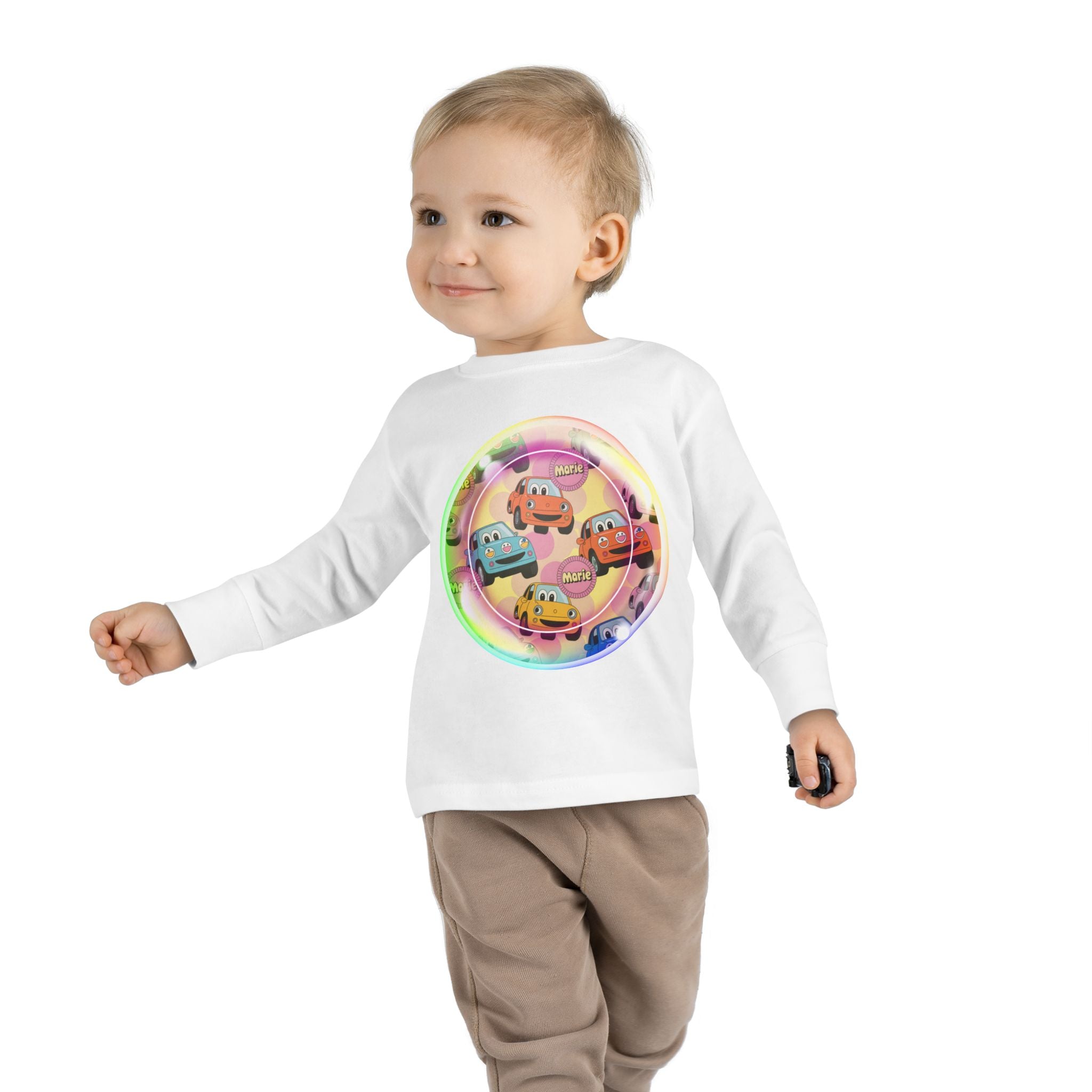 Cute Cartoon Cars Toddler Long Sleeve Tee, Kids T-Shirt, Toddler Tee, Birthday Gift, Fun Playwear, Nursery Outfit