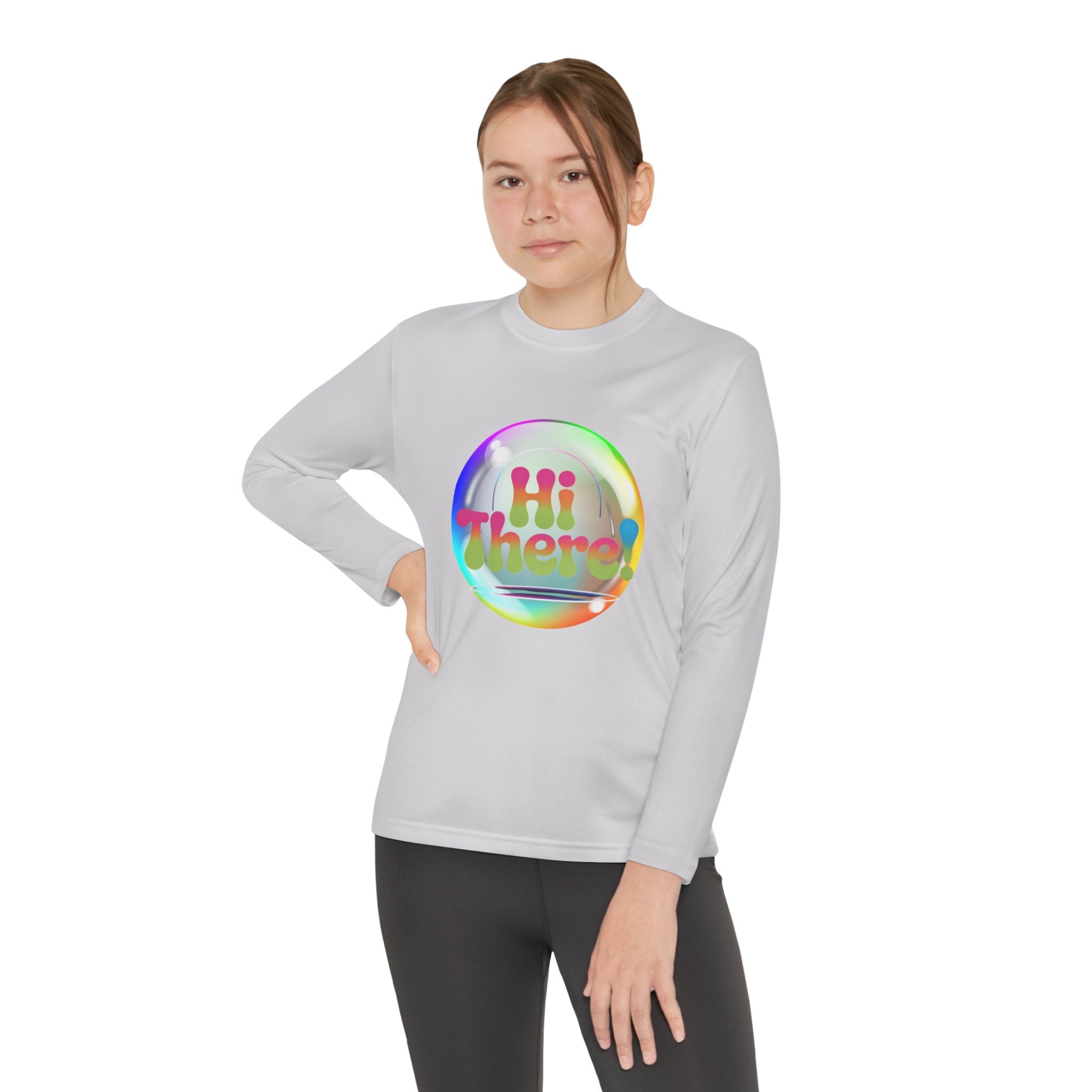 Colorful Youth Long Sleeve Tee, Fun Kids Tee, Rainbow Graphic Shirt, Casual Long Sleeve Top, Playful Apparel for Kids