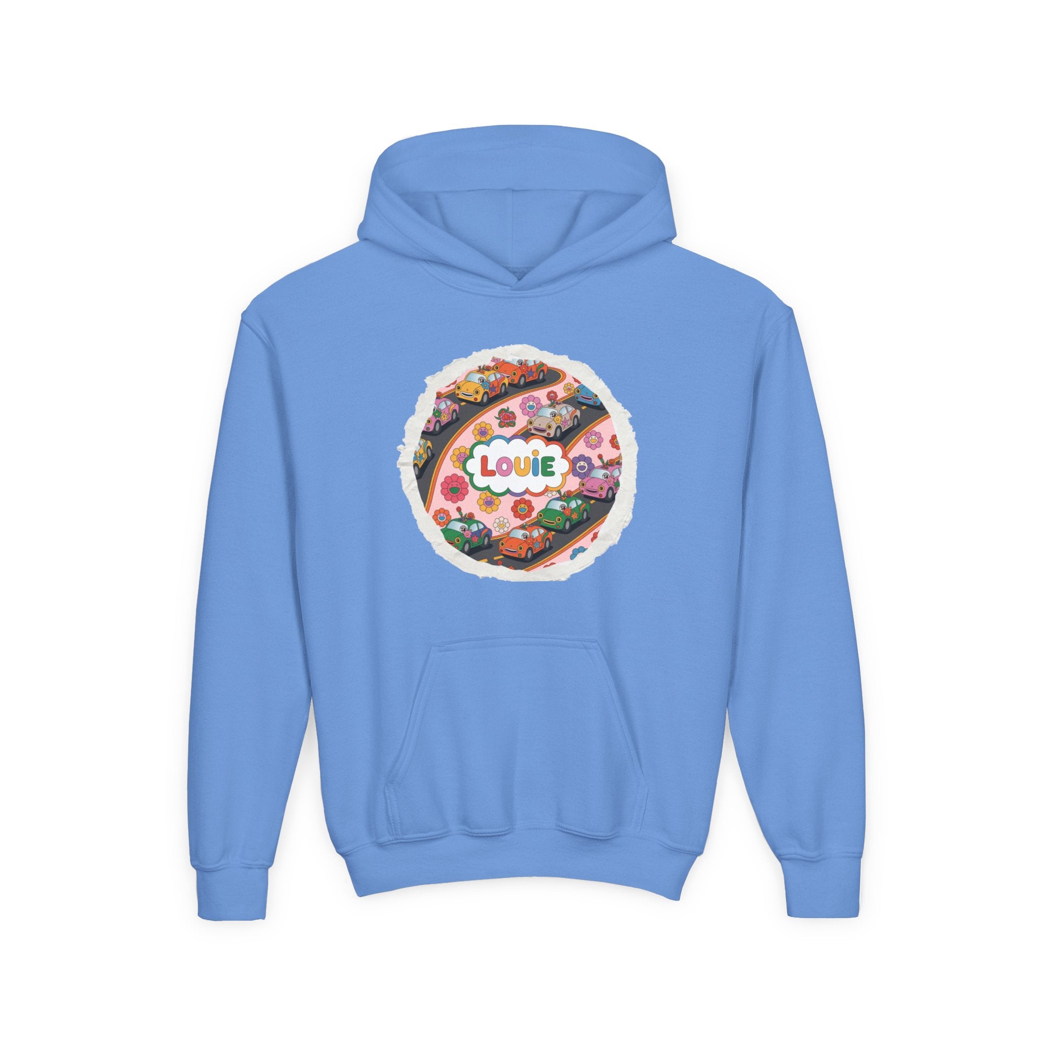 Youth Floral Customizable Hoodie, Cozy Sweatshirt for Boys and Girls, Perfect Gift for Kids, Louie, Teenage Birthdays, Celebrations, [...]