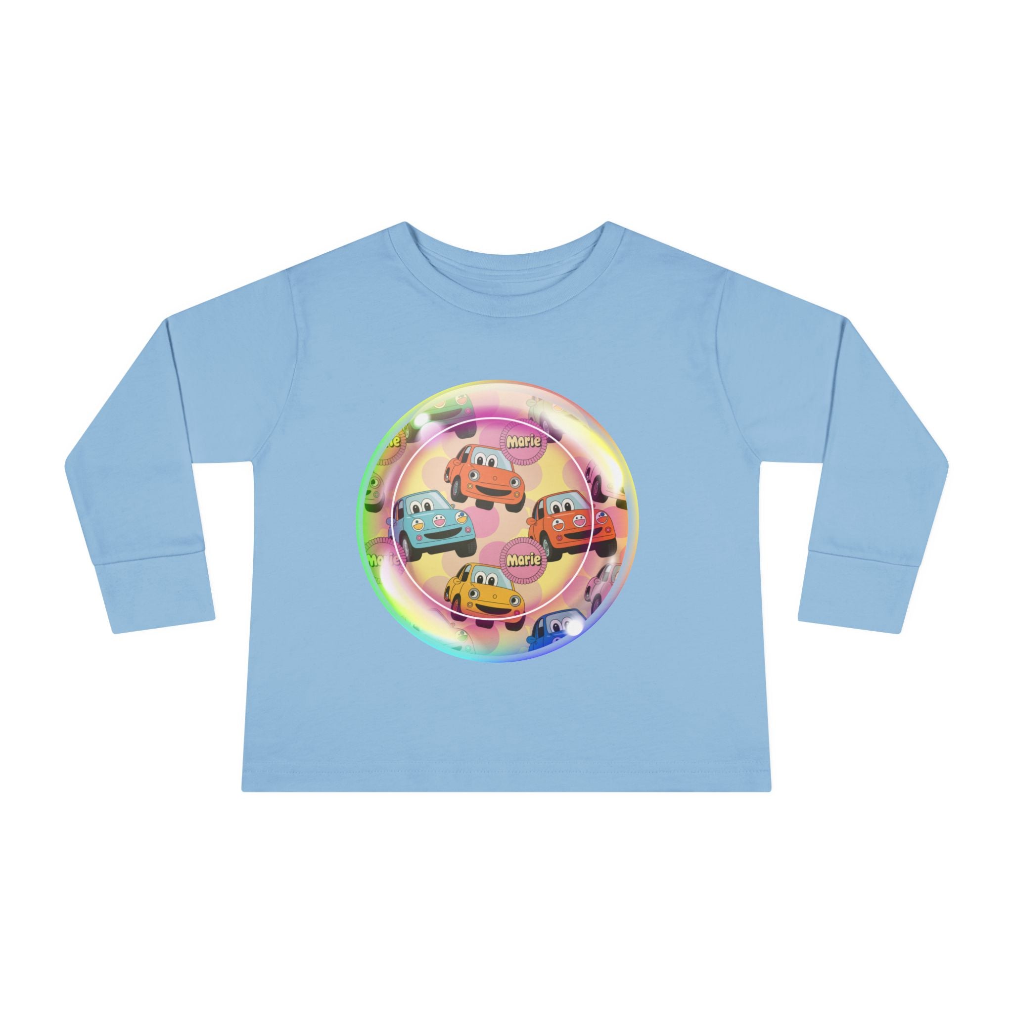 Cute Cartoon Cars Toddler Long Sleeve Tee, Kids T-Shirt, Toddler Tee, Birthday Gift, Fun Playwear, Nursery Outfit