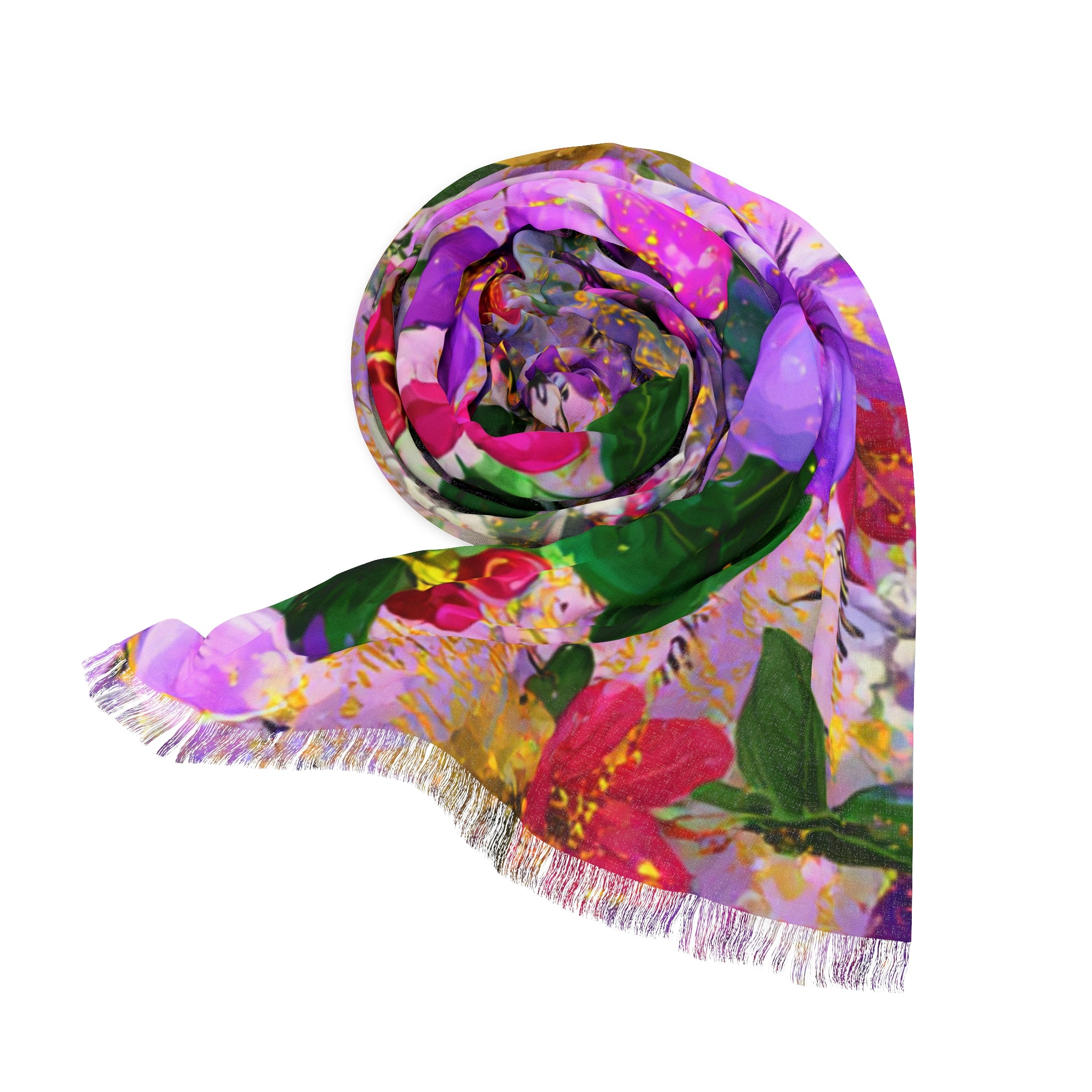 Vibrant Floral Light Scarf, Lightweight Scarf, Spring Accessories, Boho Chic Wrap, Gift for Her, Summer Fashion