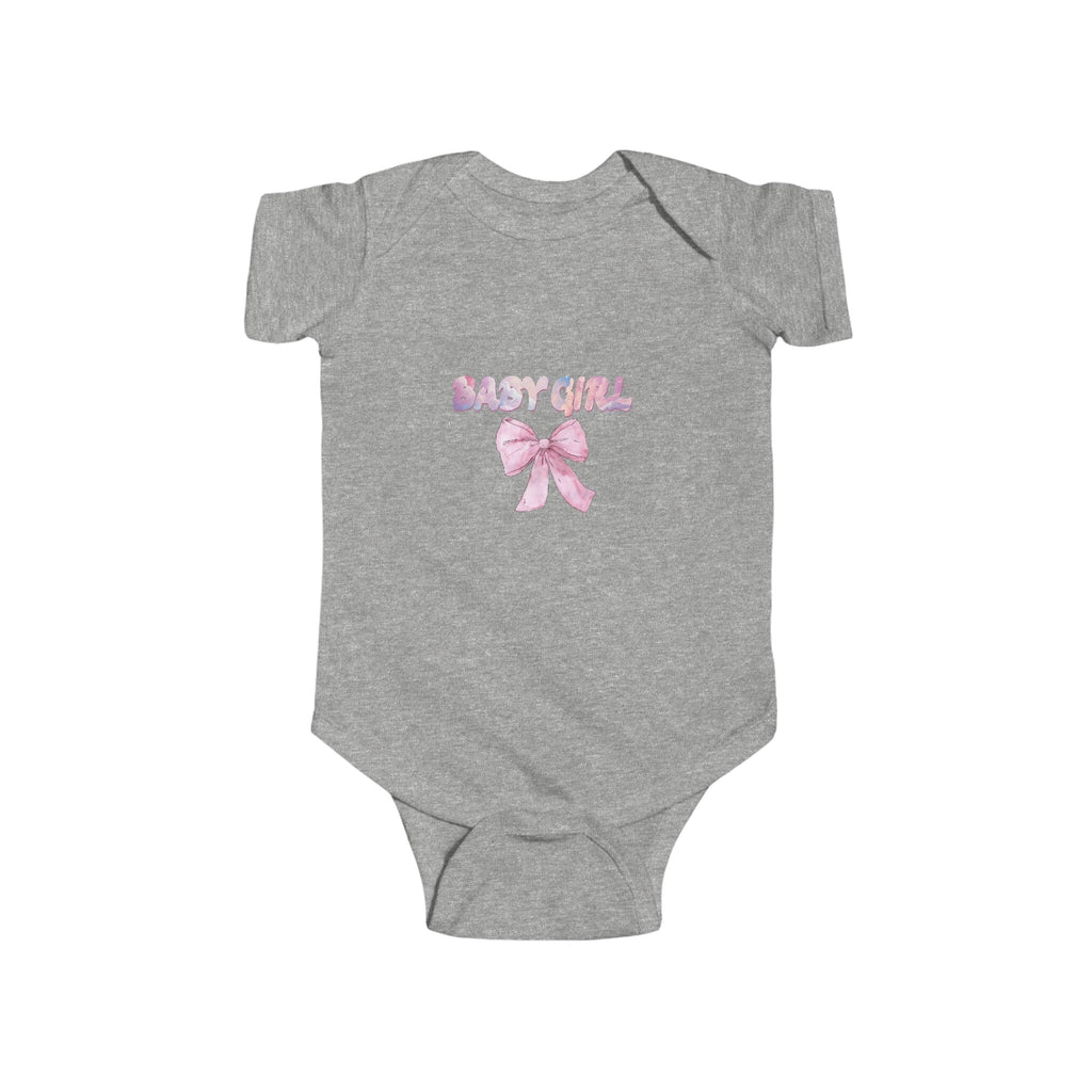 Pink Bow Baby Bodysuit, Cute Infant Onesie,