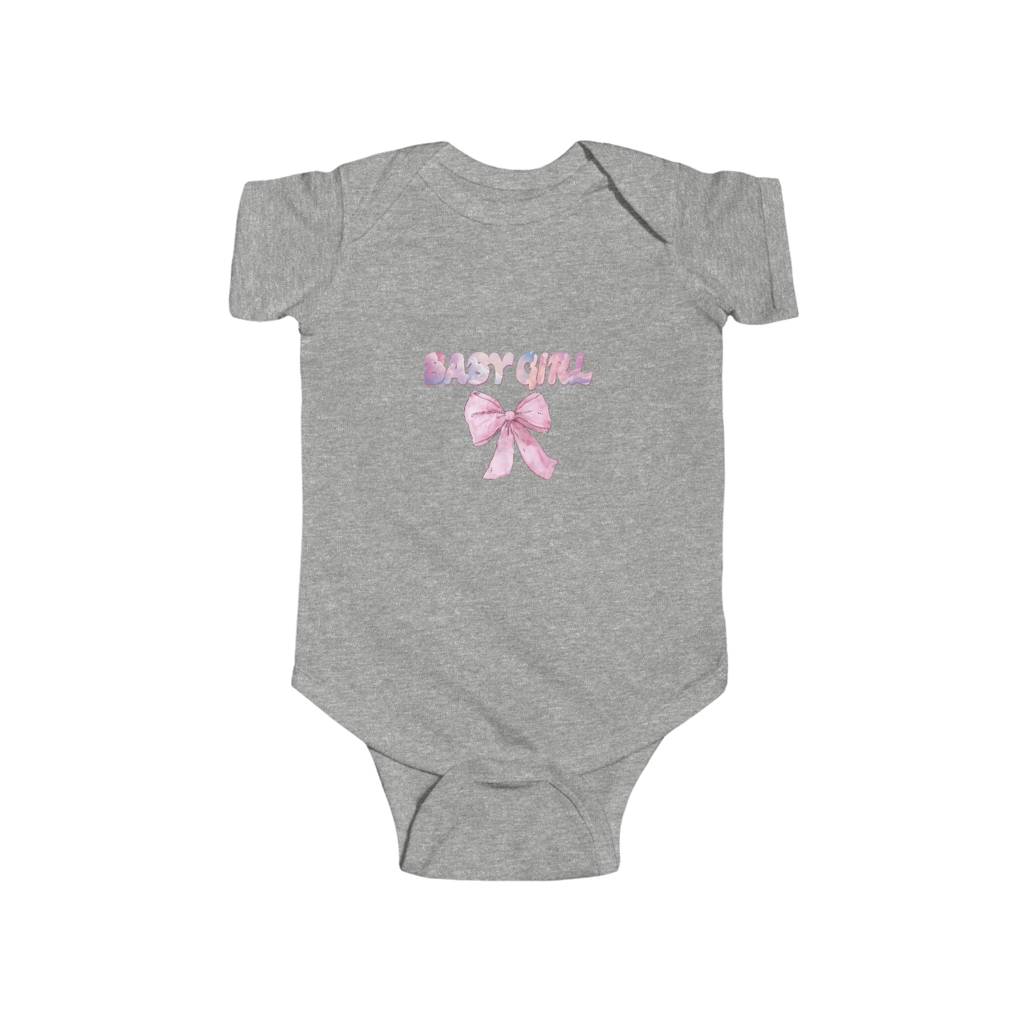 Pink Bow Baby Bodysuit, Cute Infant Onesie,