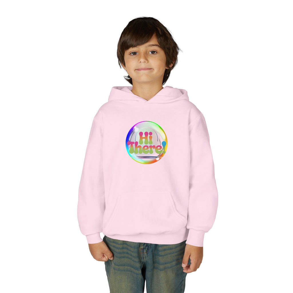 Colorful Youth Hoodie with 'Hi There!' Design