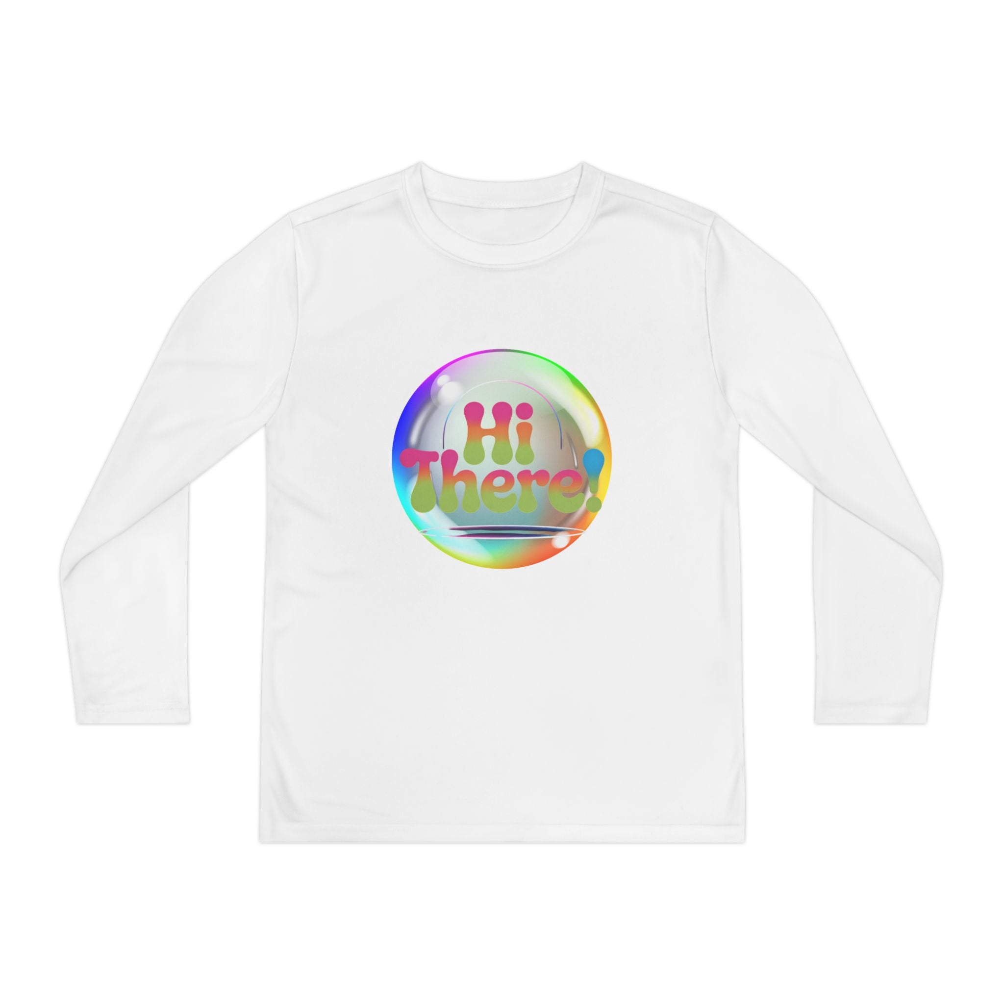 Colorful Youth Long Sleeve Tee, Fun Kids Tee, Rainbow Graphic Shirt, Casual Long Sleeve Top, Playful Apparel for Kids