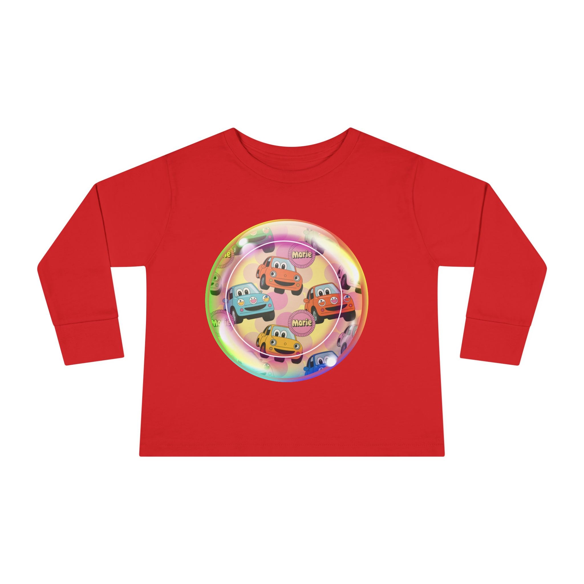 Cute Cartoon Cars Toddler Long Sleeve Tee, Kids T-Shirt, Toddler Tee, Birthday Gift, Fun Playwear, Nursery Outfit