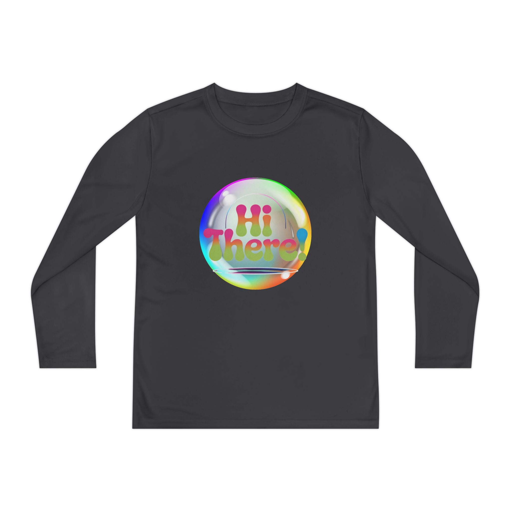 Colorful Youth Long Sleeve Tee, Fun Kids Tee, Rainbow Graphic Shirt, Casual Long Sleeve Top, Playful Apparel for Kids