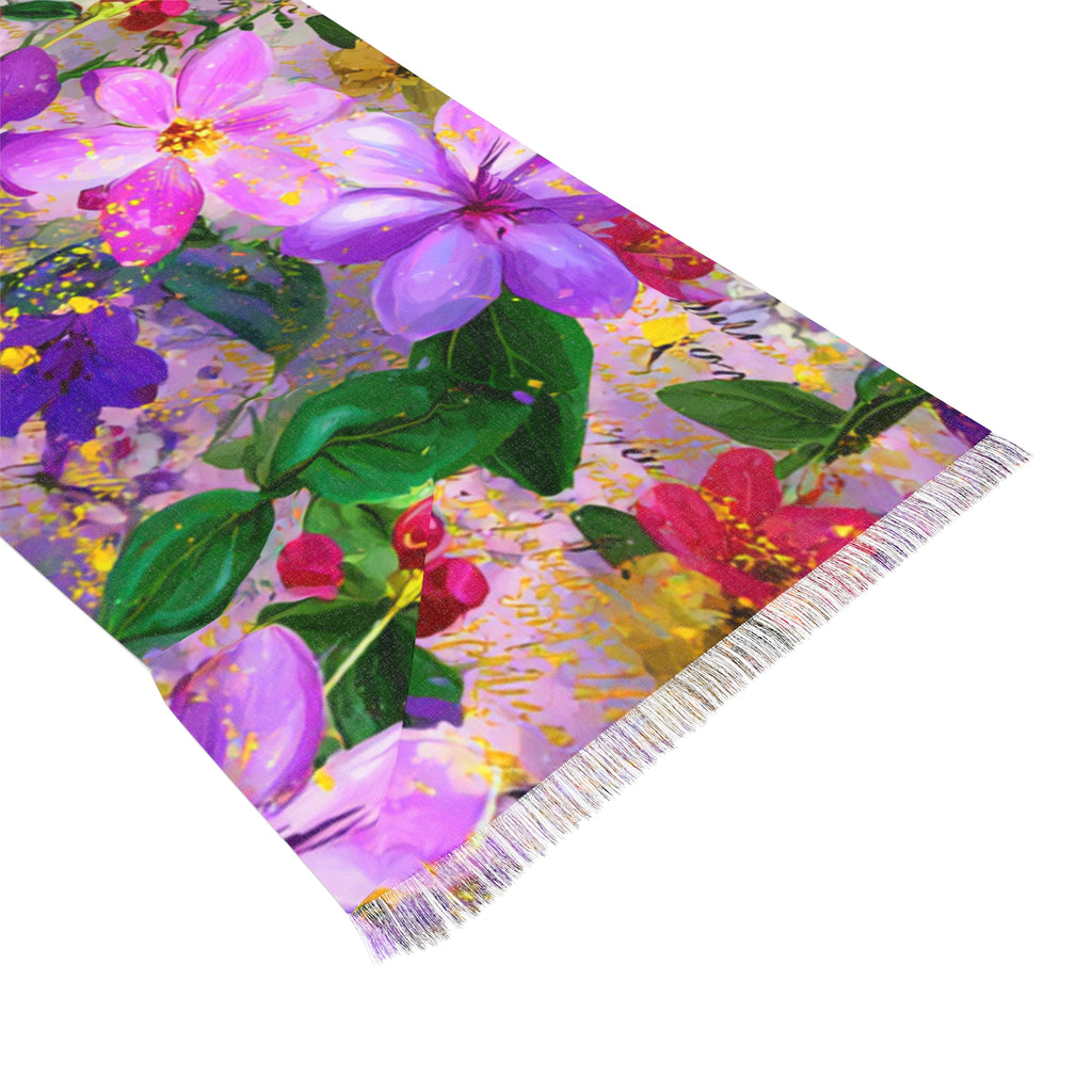 Vibrant Floral Light Scarf, Lightweight Scarf, Spring Accessories, Boho Chic Wrap, Gift for Her, Summer Fashion
