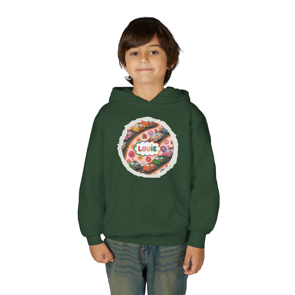 Youth Floral Customizable Hoodie, Cozy Sweatshirt for Boys and Girls, Perfect Gift for Kids, Louie, Teenage Birthdays, Celebrations, [...]