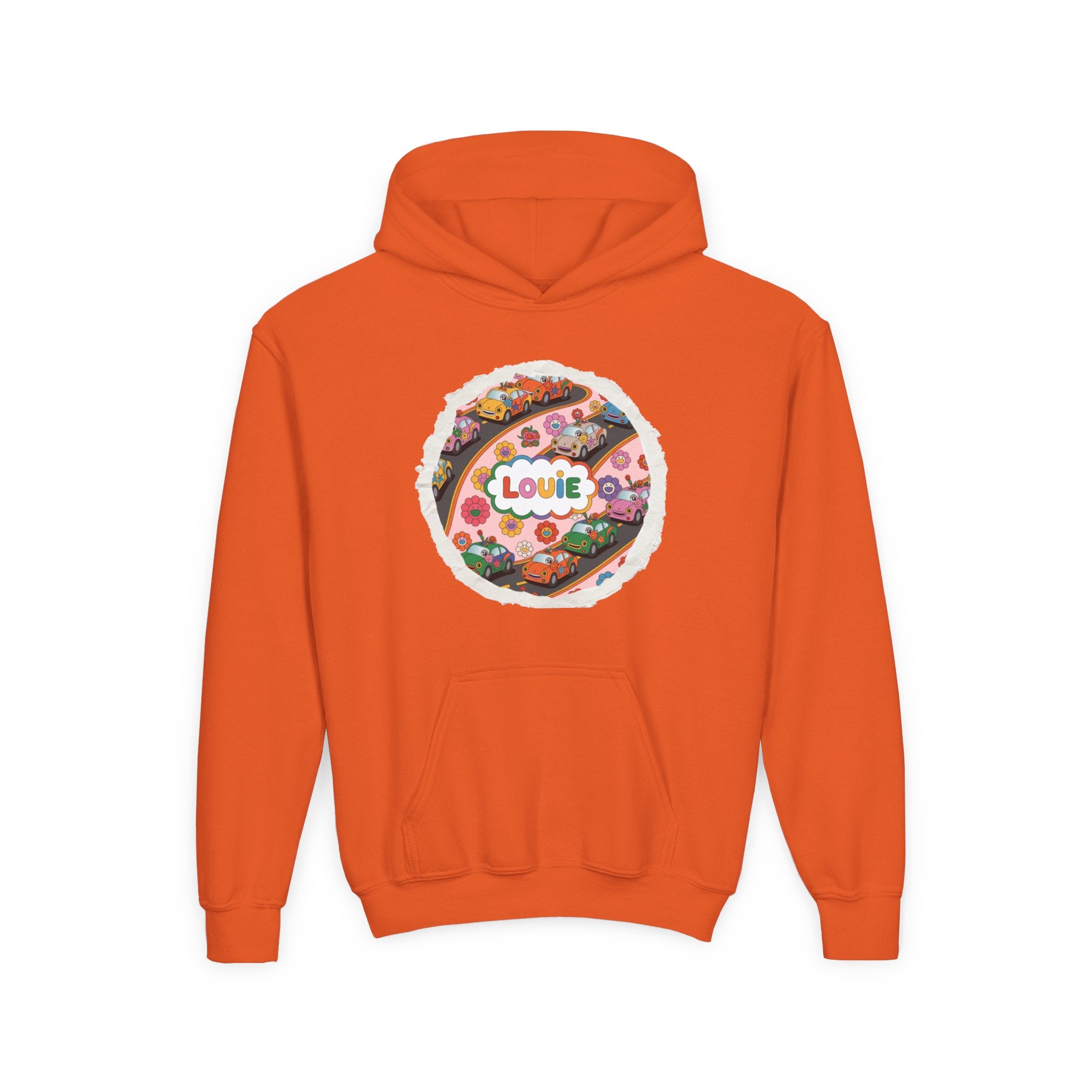 Youth Floral Customizable Hoodie, Cozy Sweatshirt for Boys and Girls, Perfect Gift for Kids, Louie, Teenage Birthdays, Celebrations, [...]