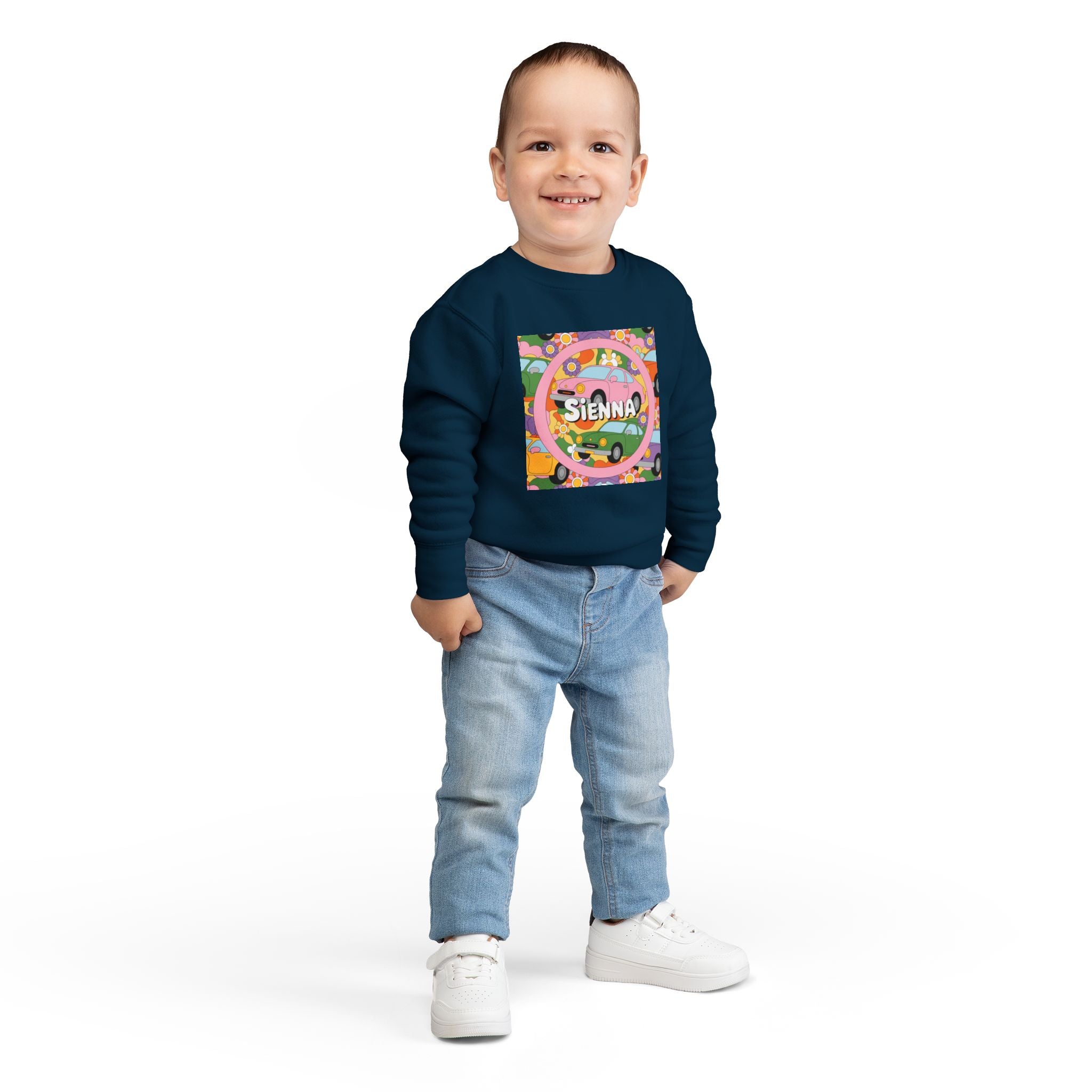 Colorful Toddler Sweatshirt with Custom Name Design, Perfect Gift for Kids Birthdays, Playdates, Family Outings, Fun and Cozy