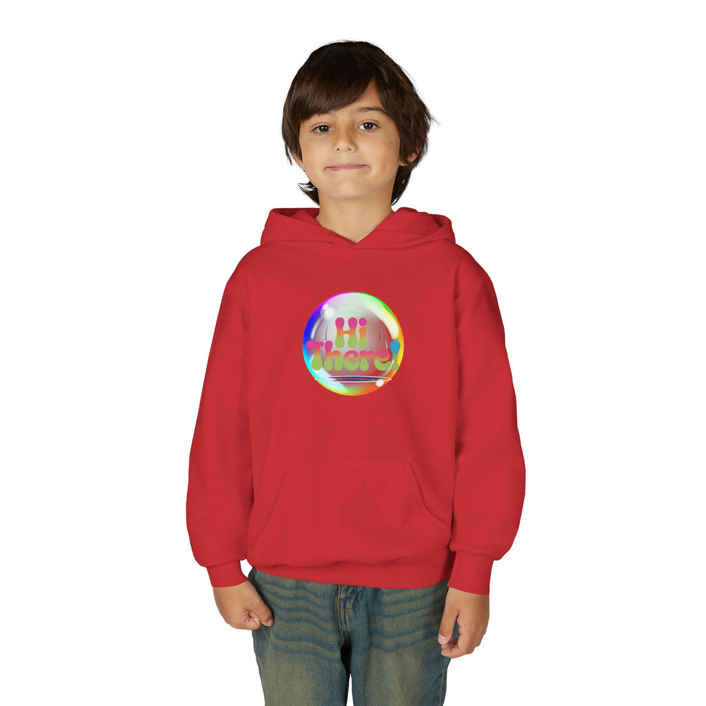 Colorful Youth Hoodie with 'Hi There!' Design