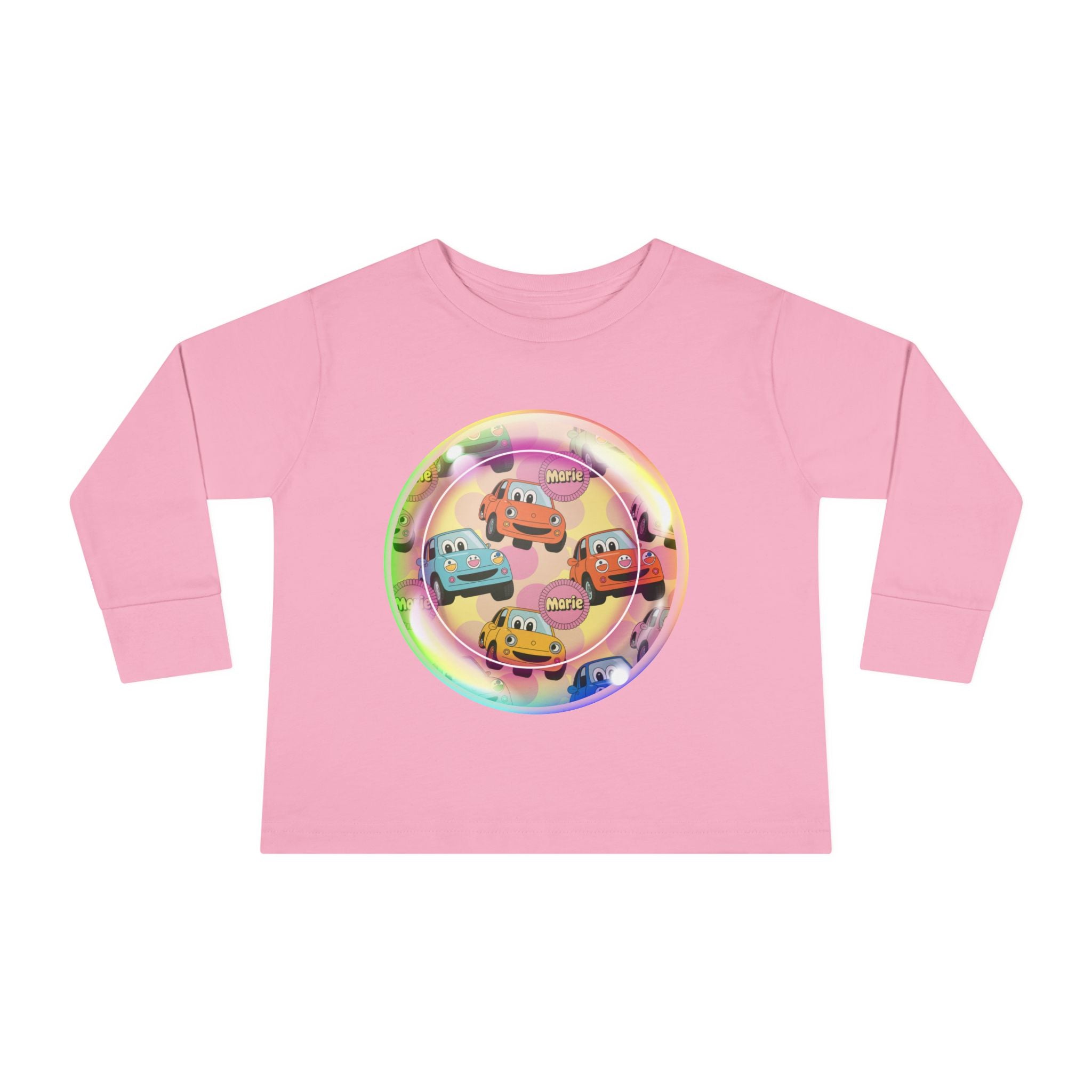 Cute Cartoon Cars Toddler Long Sleeve Tee, Kids T-Shirt, Toddler Tee, Birthday Gift, Fun Playwear, Nursery Outfit