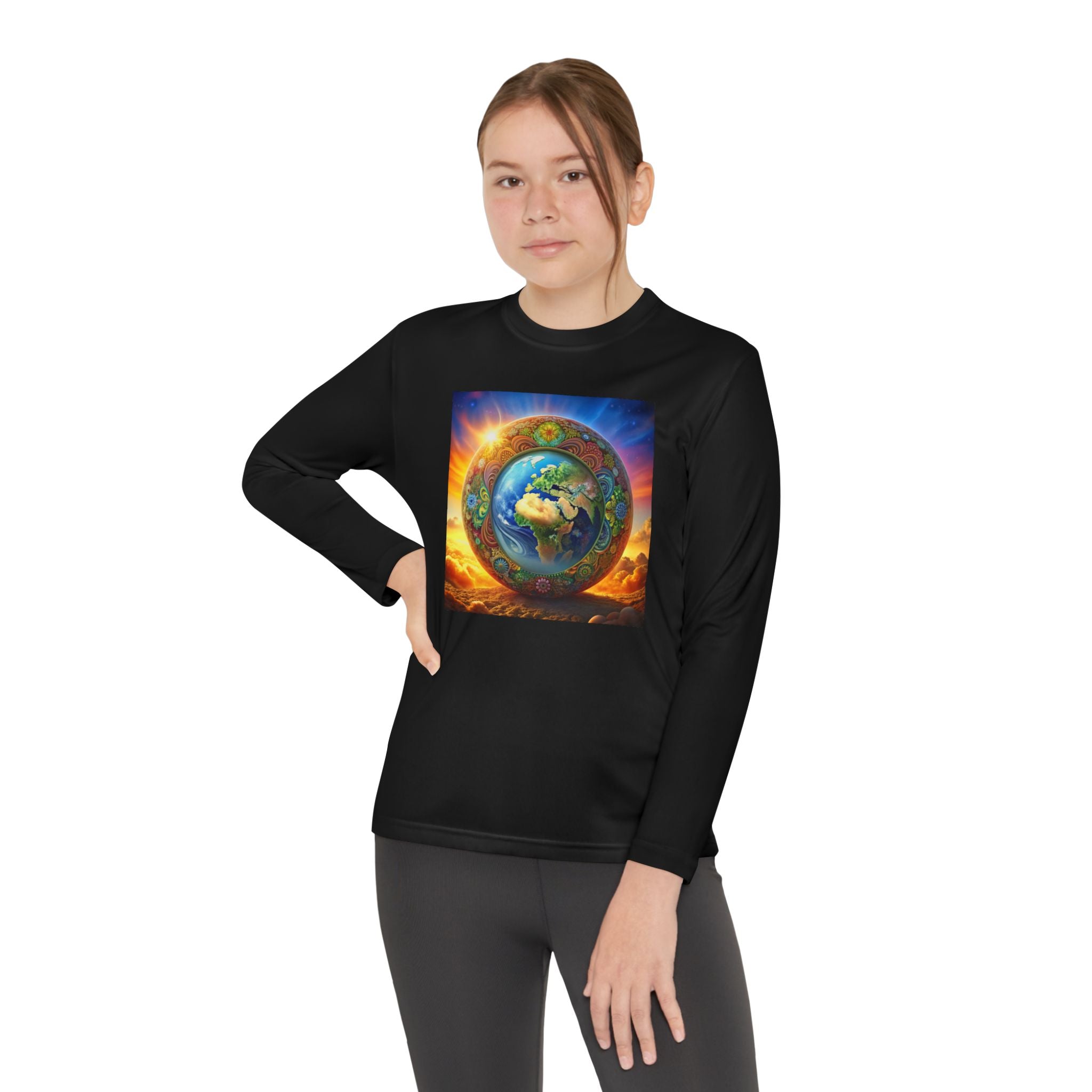 T-Shirt - Youth Earth-Inspired Long Sleeve Shirt Printify