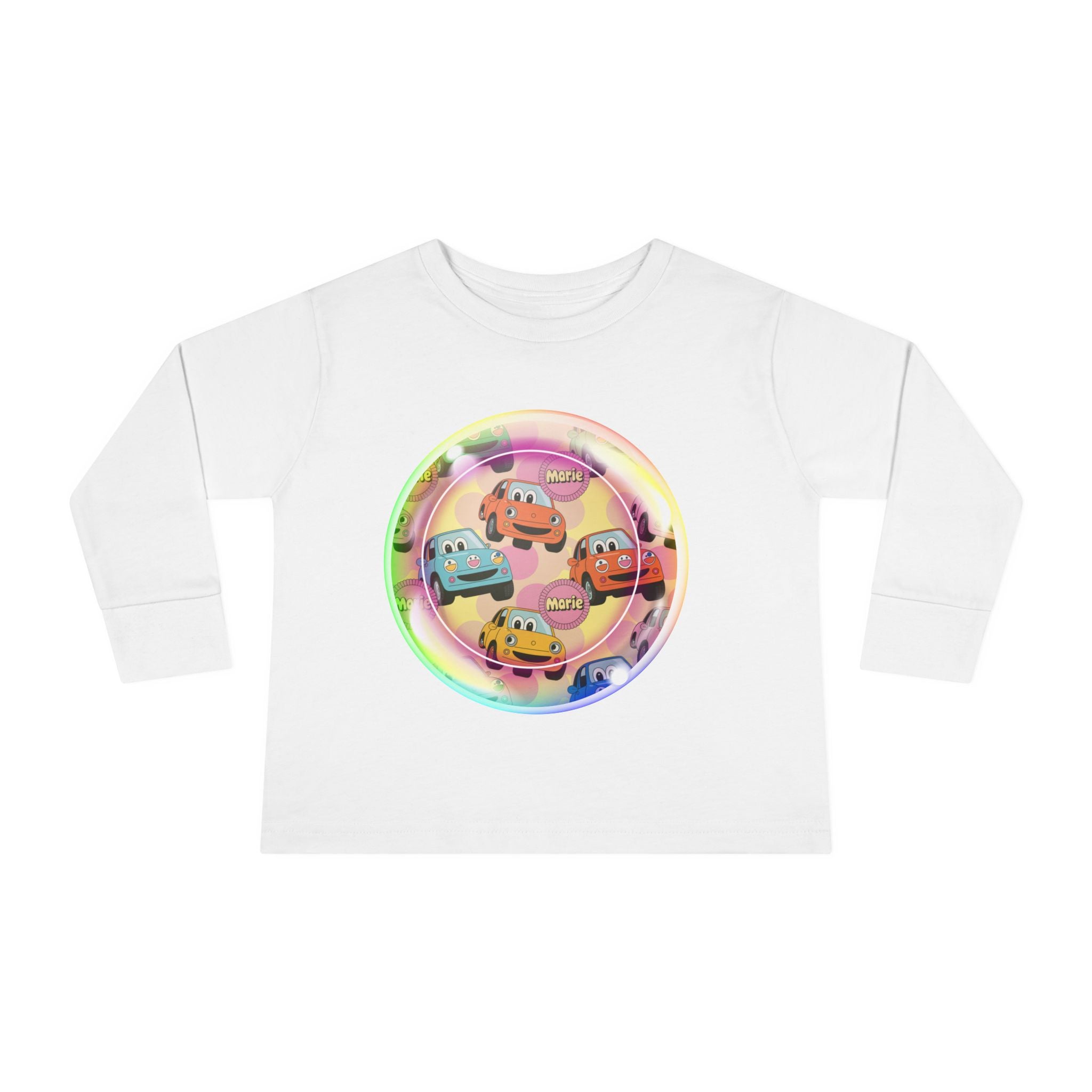 Cute Cartoon Cars Toddler Long Sleeve Tee, Kids T-Shirt, Toddler Tee, Birthday Gift, Fun Playwear, Nursery Outfit