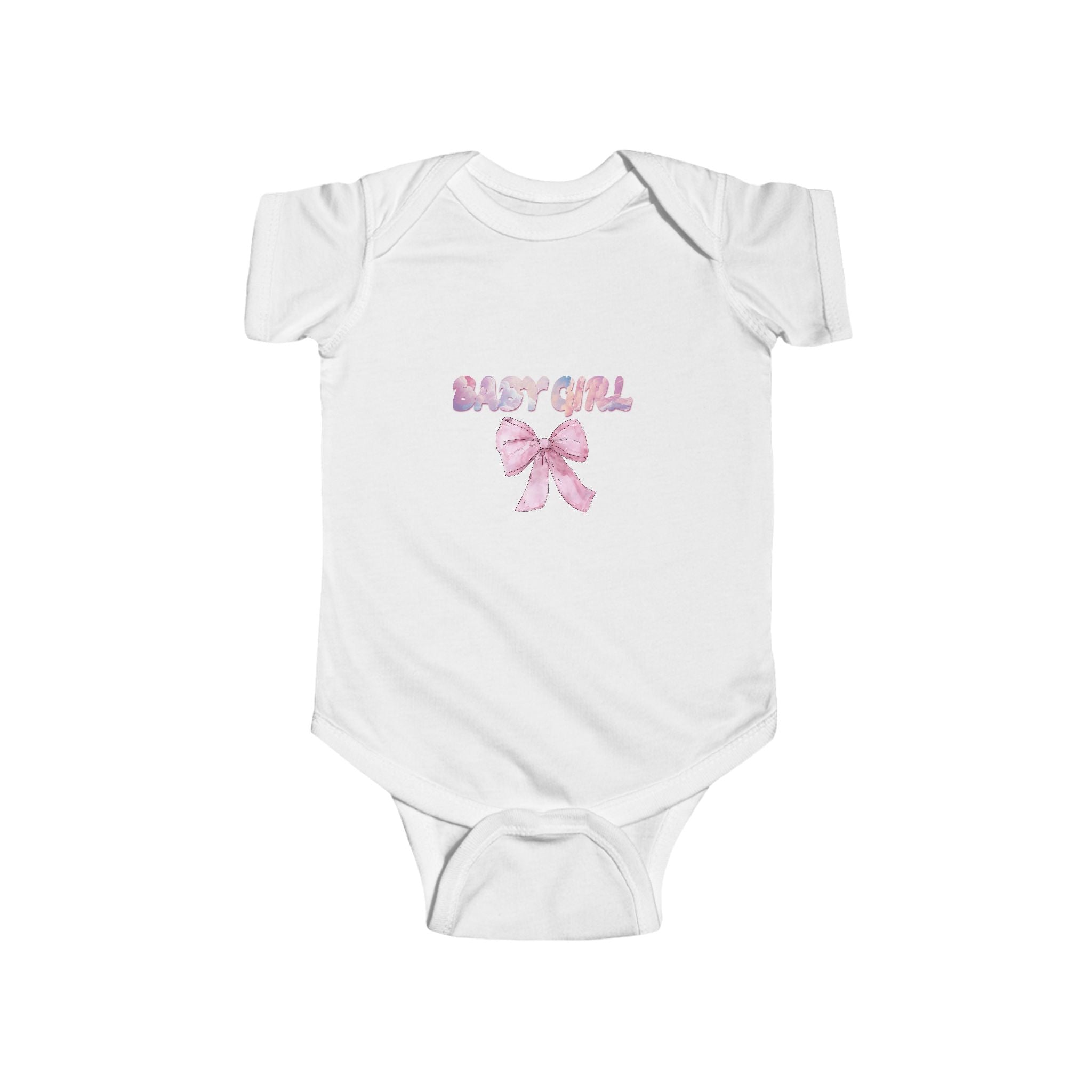 Pink Bow Baby Bodysuit, Cute Infant Onesie,