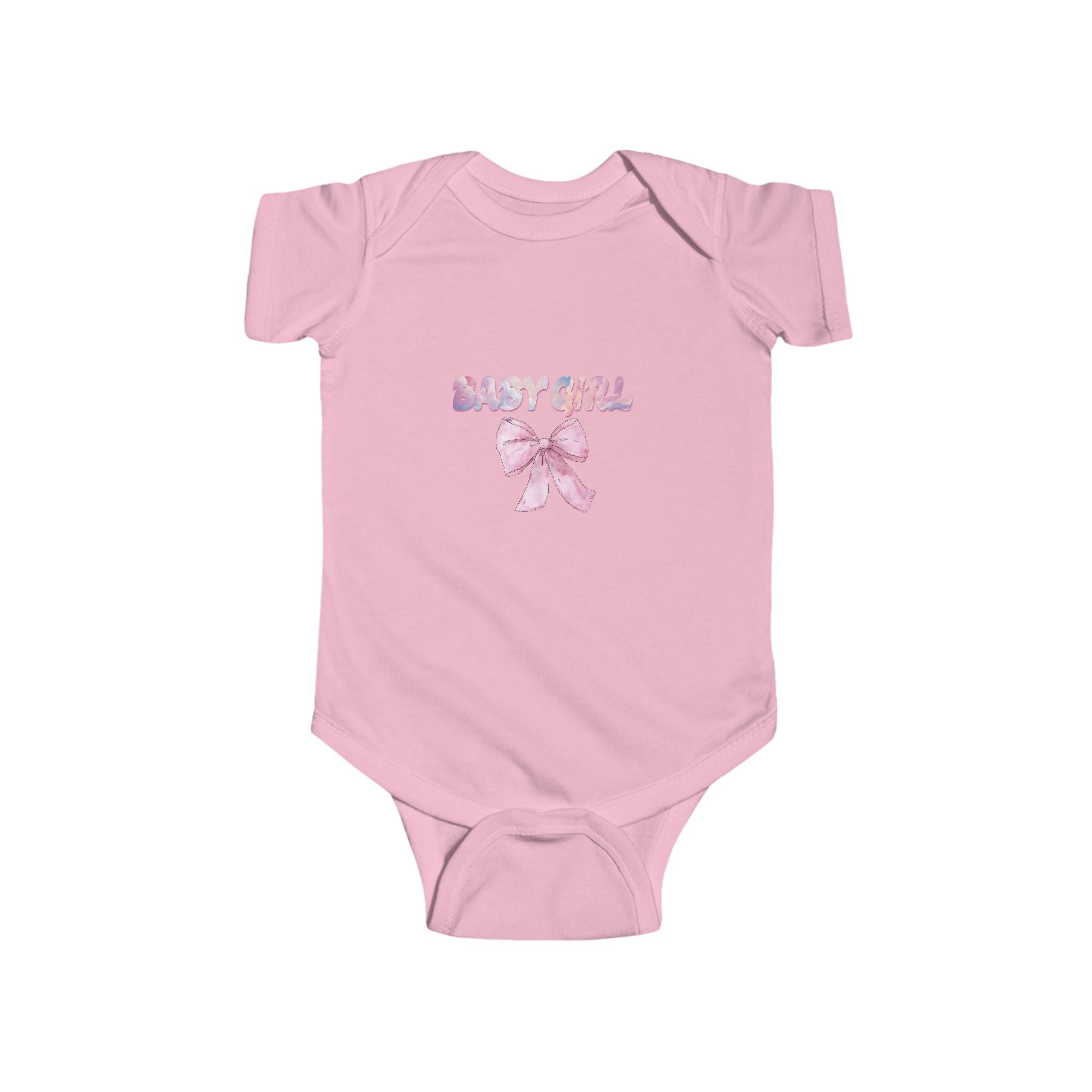 Pink Bow Baby Bodysuit, Cute Infant Onesie,