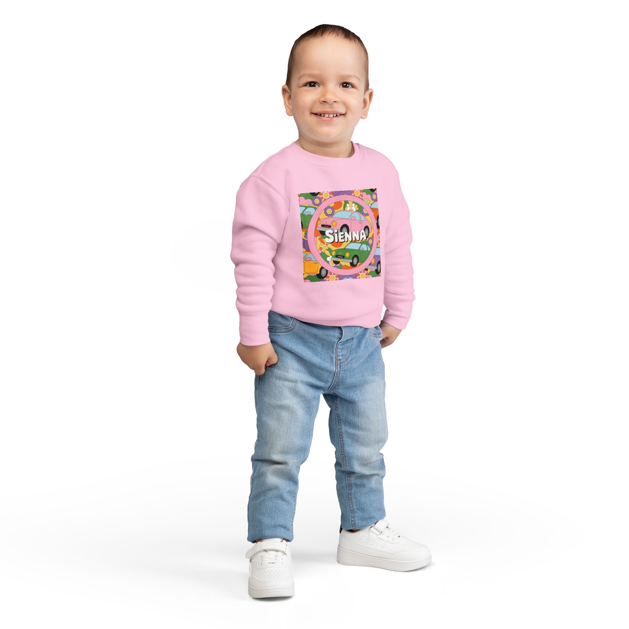 Colorful Toddler Sweatshirt with Custom Name Design, Perfect Gift for Kids Birthdays, Playdates, Family Outings, Fun and Cozy