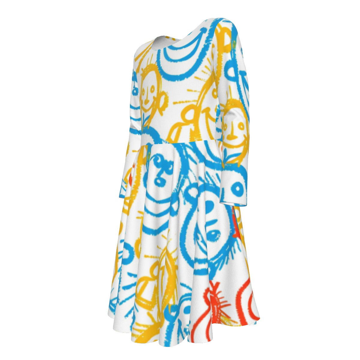 All-Over Print Kid's Long Sleeve Dress