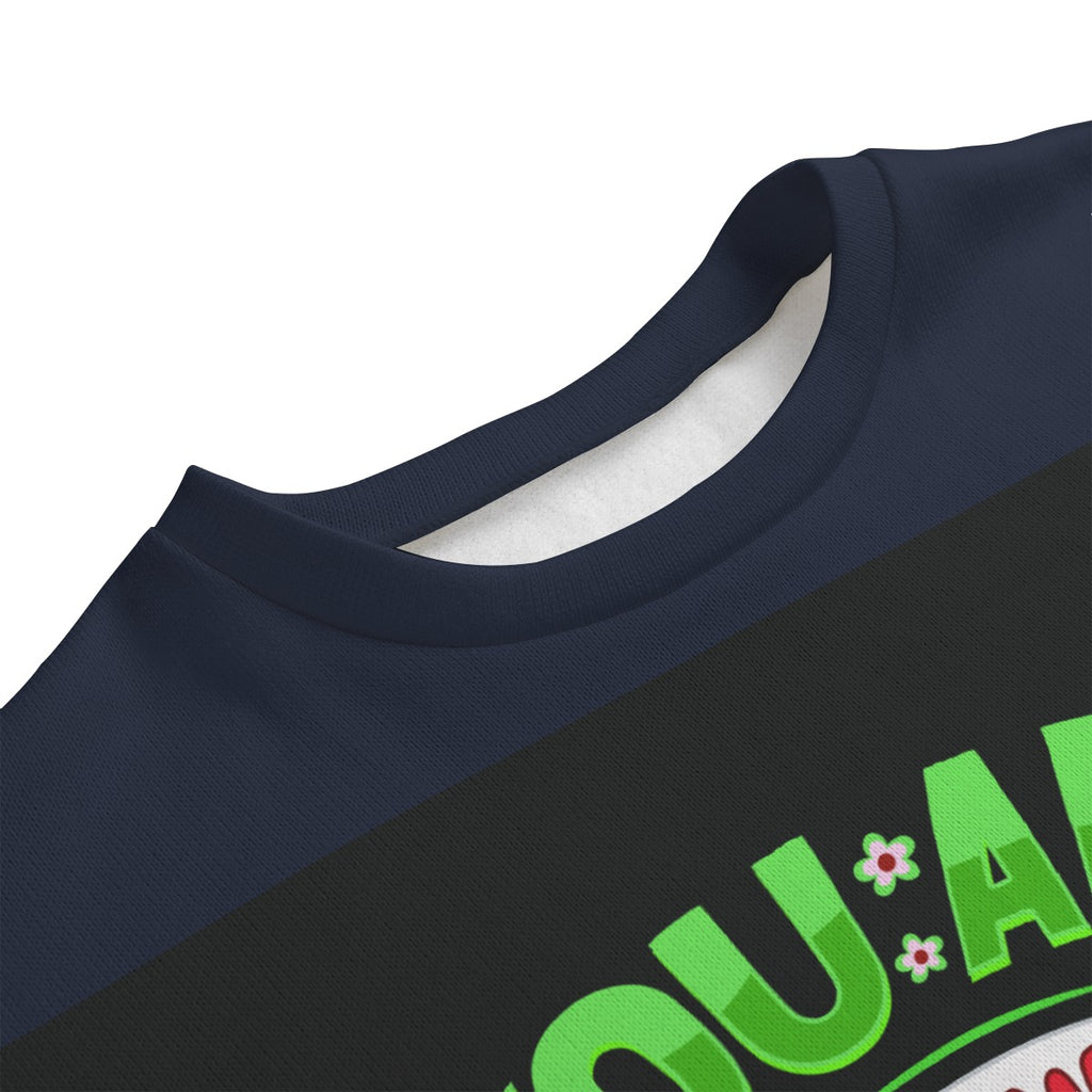 All-Over Print Unisex Drop-shoulder Knitted Fleece Sweater Yoycol