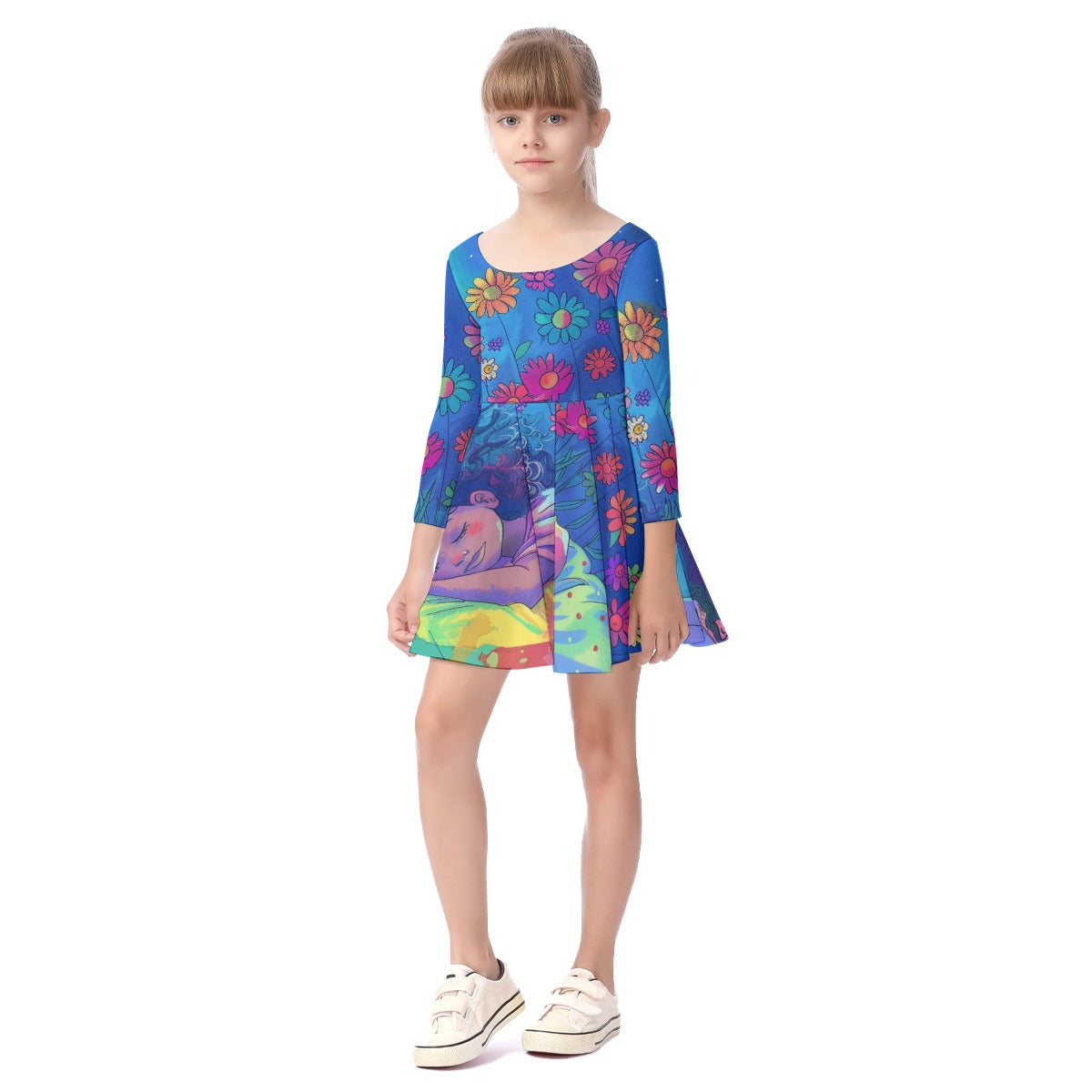 All-Over Print Kid's Long Sleeve Dress