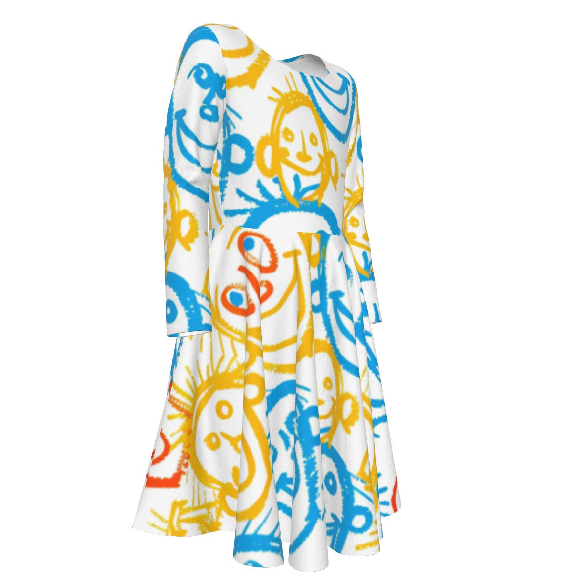 All-Over Print Kid's Long Sleeve Dress