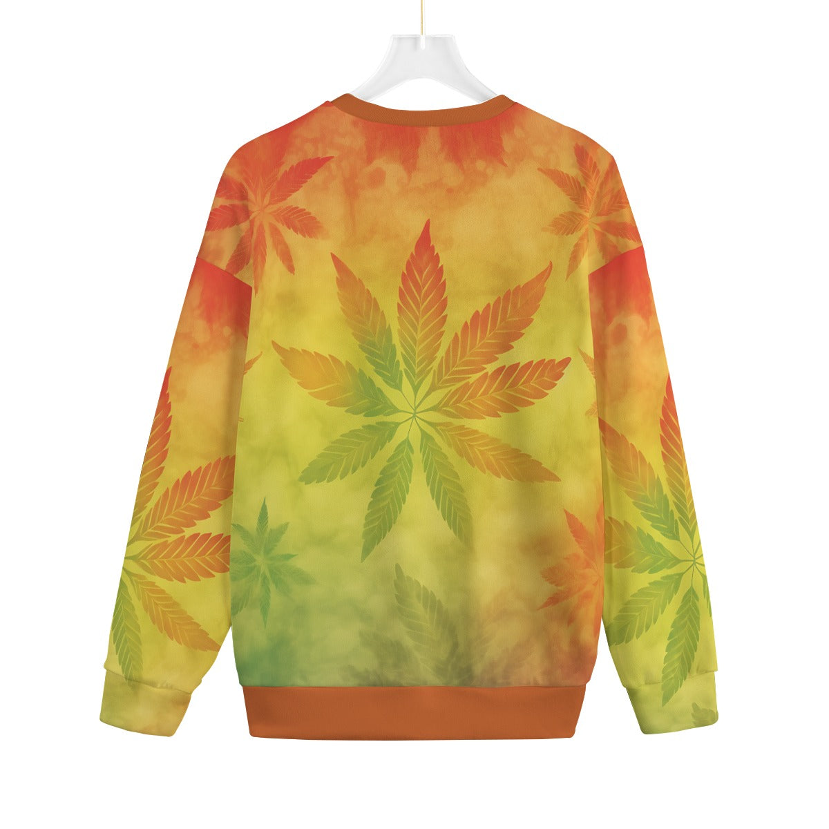 All-Over Print Unisex Drop-shoulder Knitted Fleece Sweater