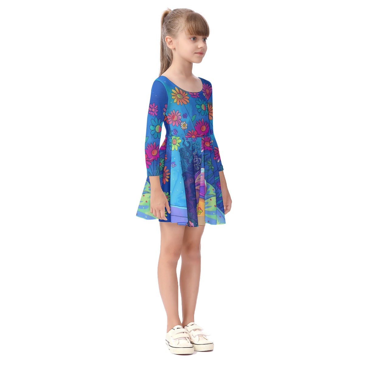 All-Over Print Kid's Long Sleeve Dress