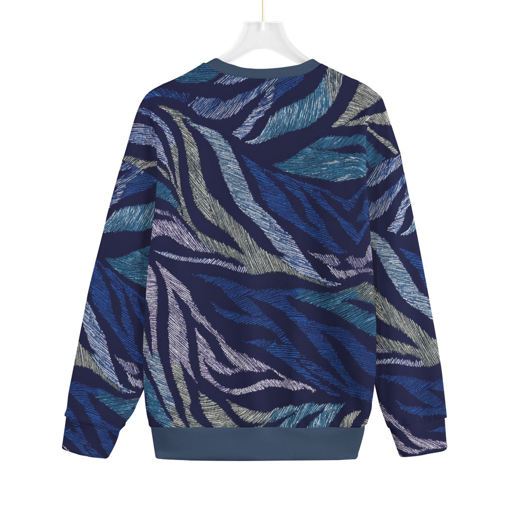 All-Over Print Unisex Drop-shoulder Knitted Fleece Sweater