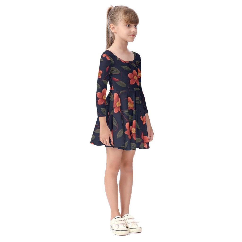 All-Over Print Kid's Long Sleeve Dress