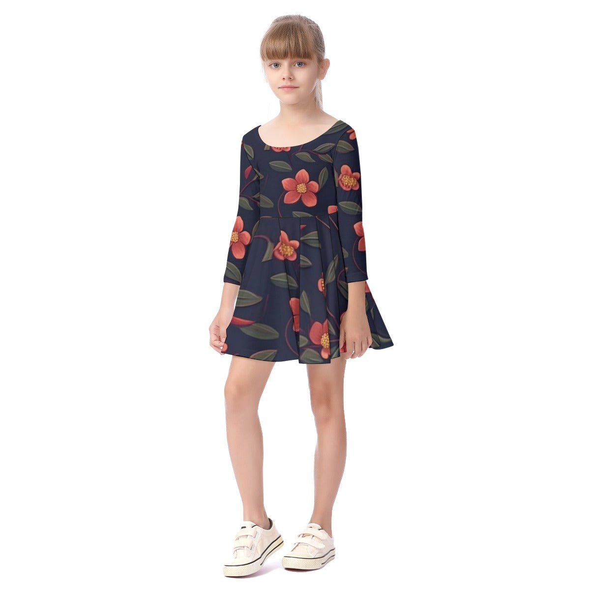 All-Over Print Kid's Long Sleeve Dress