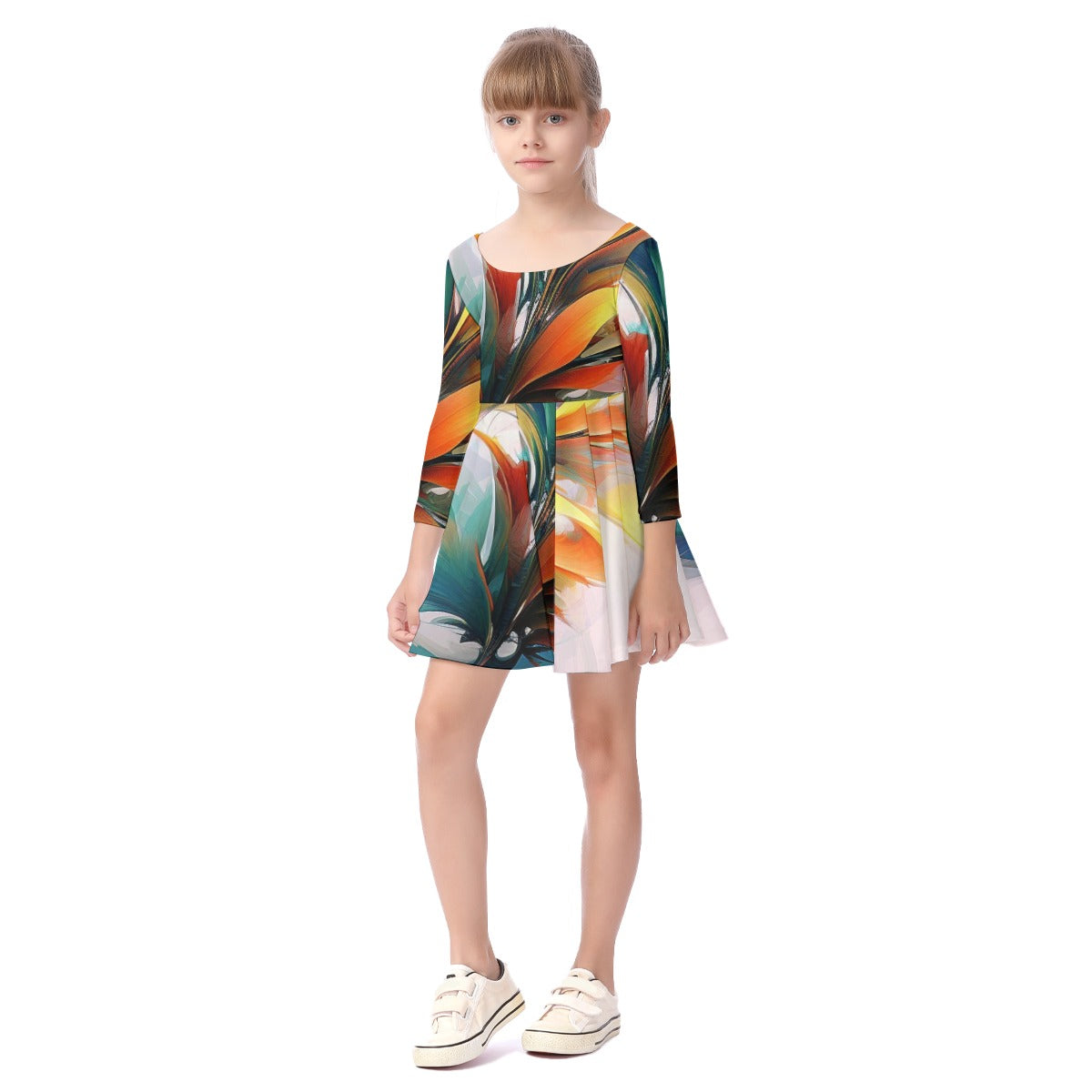 All-Over Print Kid's Long Sleeve Dress