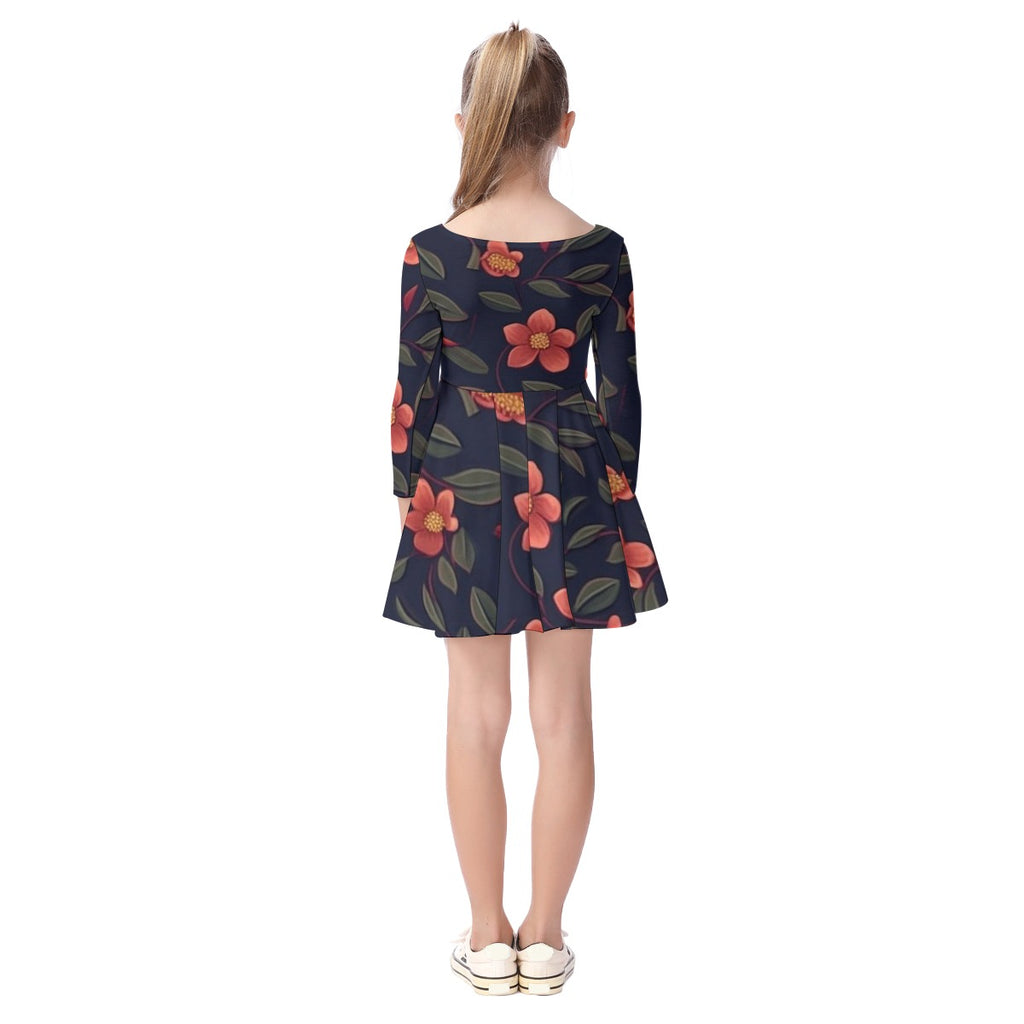 All-Over Print Kid's Long Sleeve Dress
