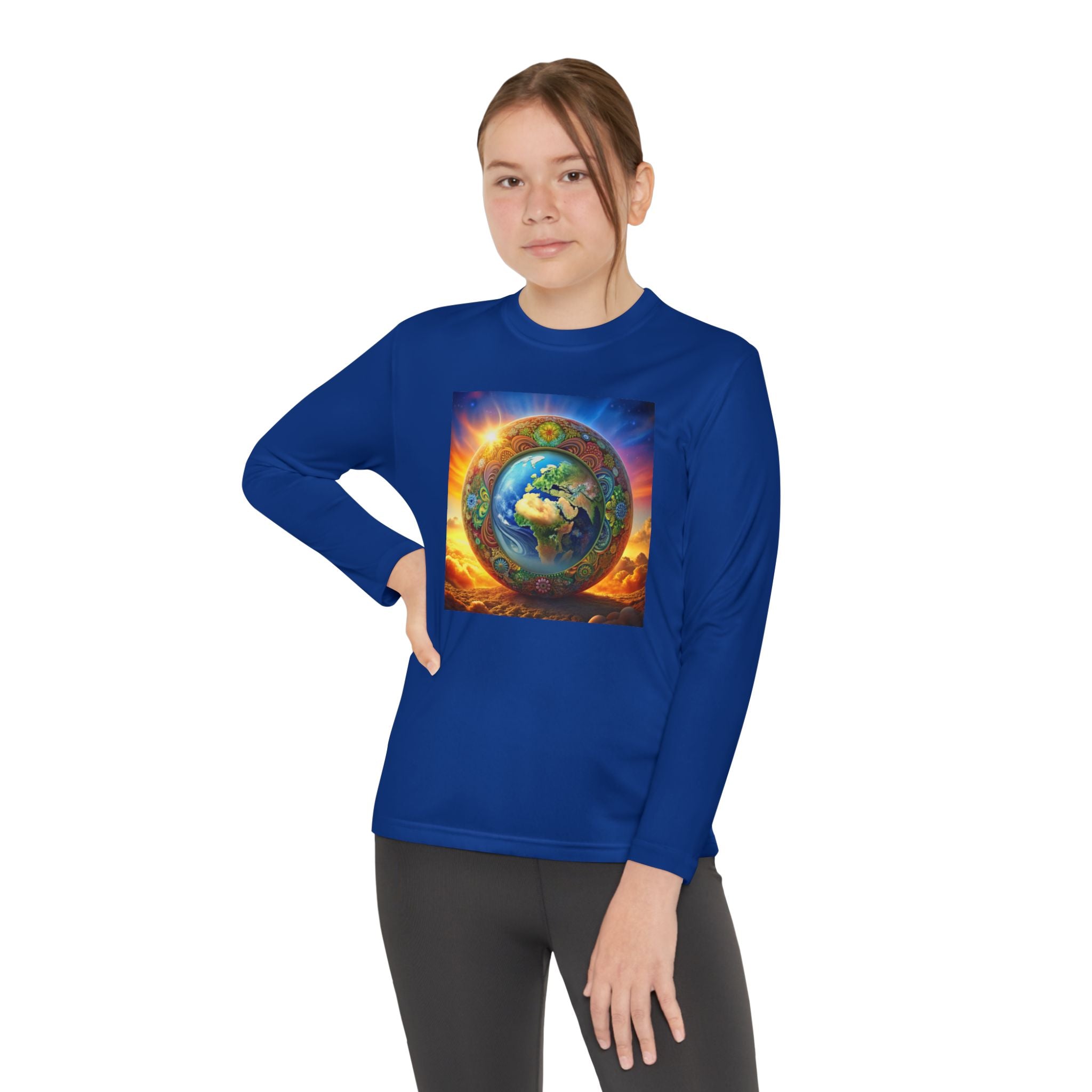 T-Shirt - Youth Earth-Inspired Long Sleeve Shirt Printify