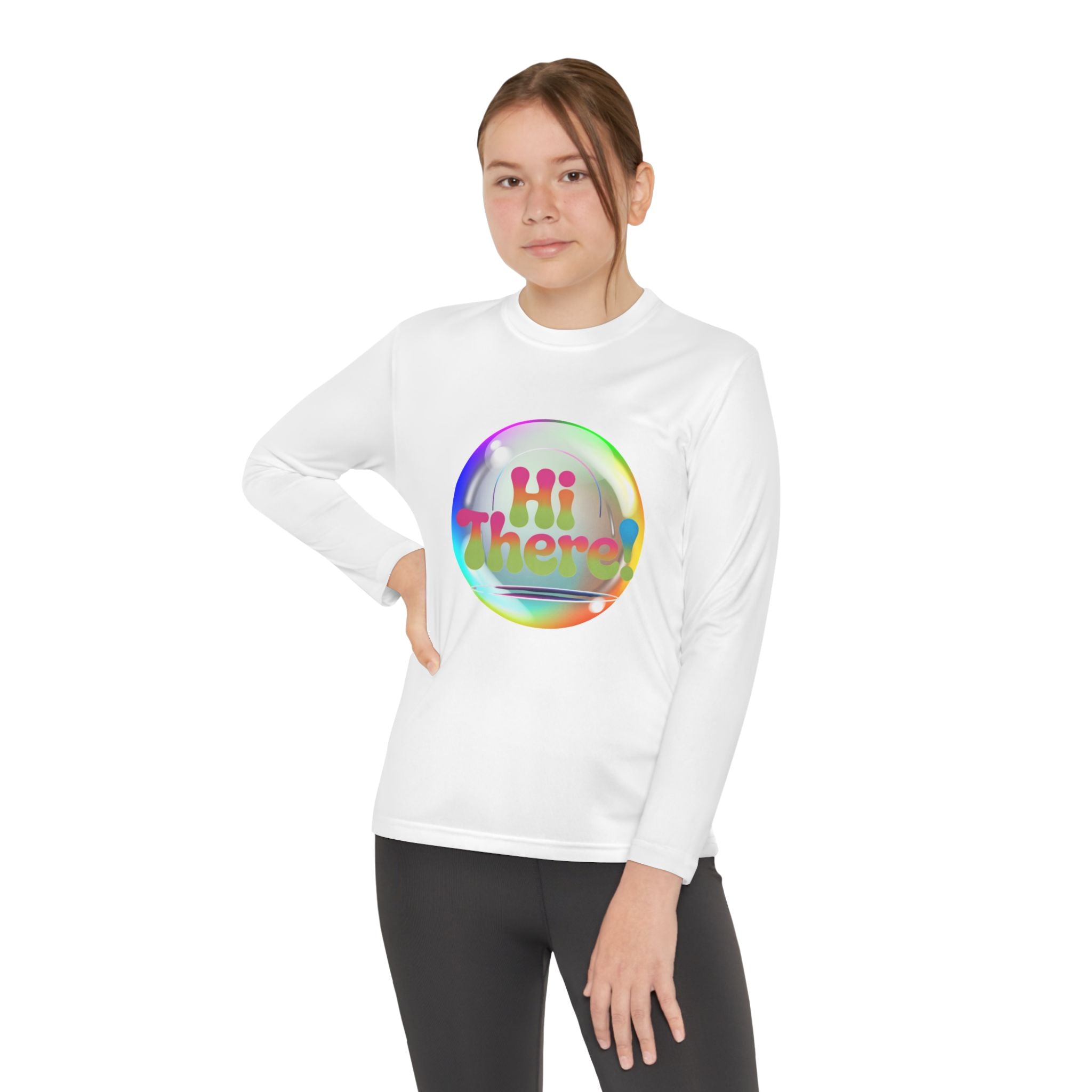Colorful Youth Long Sleeve Tee, Fun Kids Tee, Rainbow Graphic Shirt, Casual Long Sleeve Top, Playful Apparel for Kids