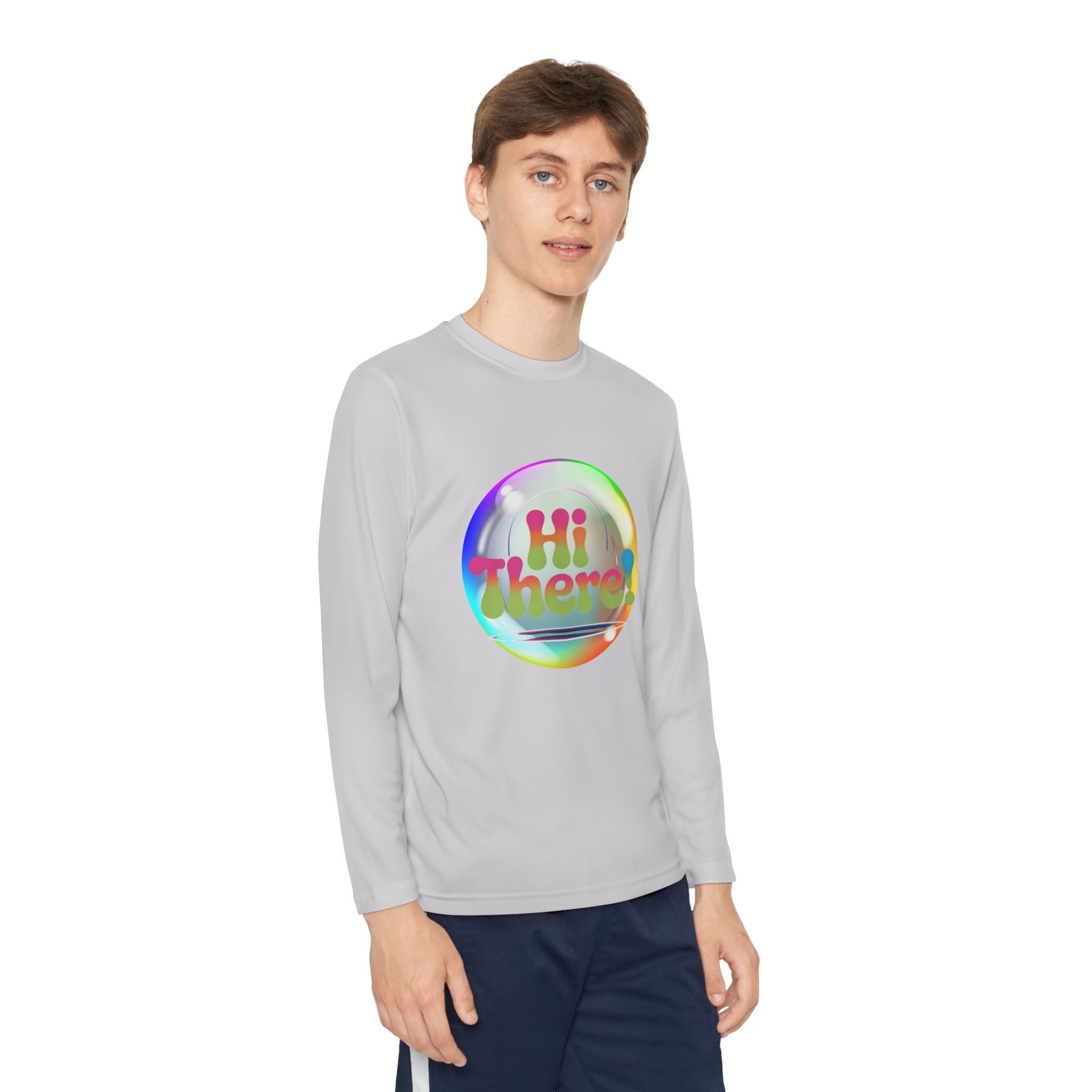 Colorful Youth Long Sleeve Tee, Fun Kids Tee, Rainbow Graphic Shirt, Casual Long Sleeve Top, Playful Apparel for Kids