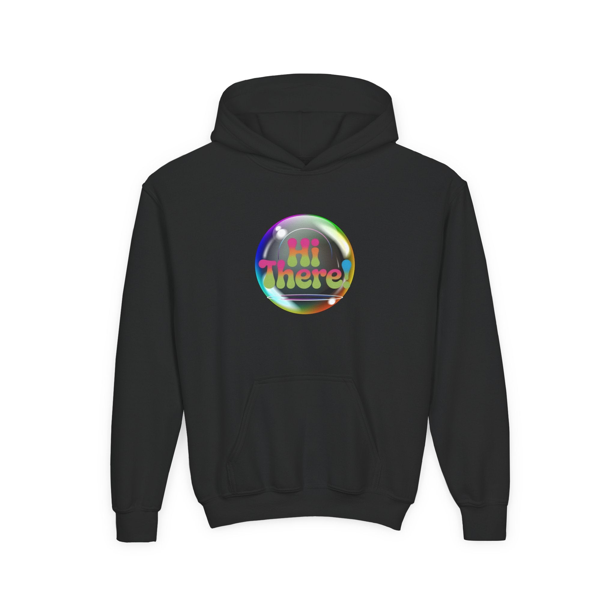 Colorful Youth Hoodie with 'Hi There!' Design