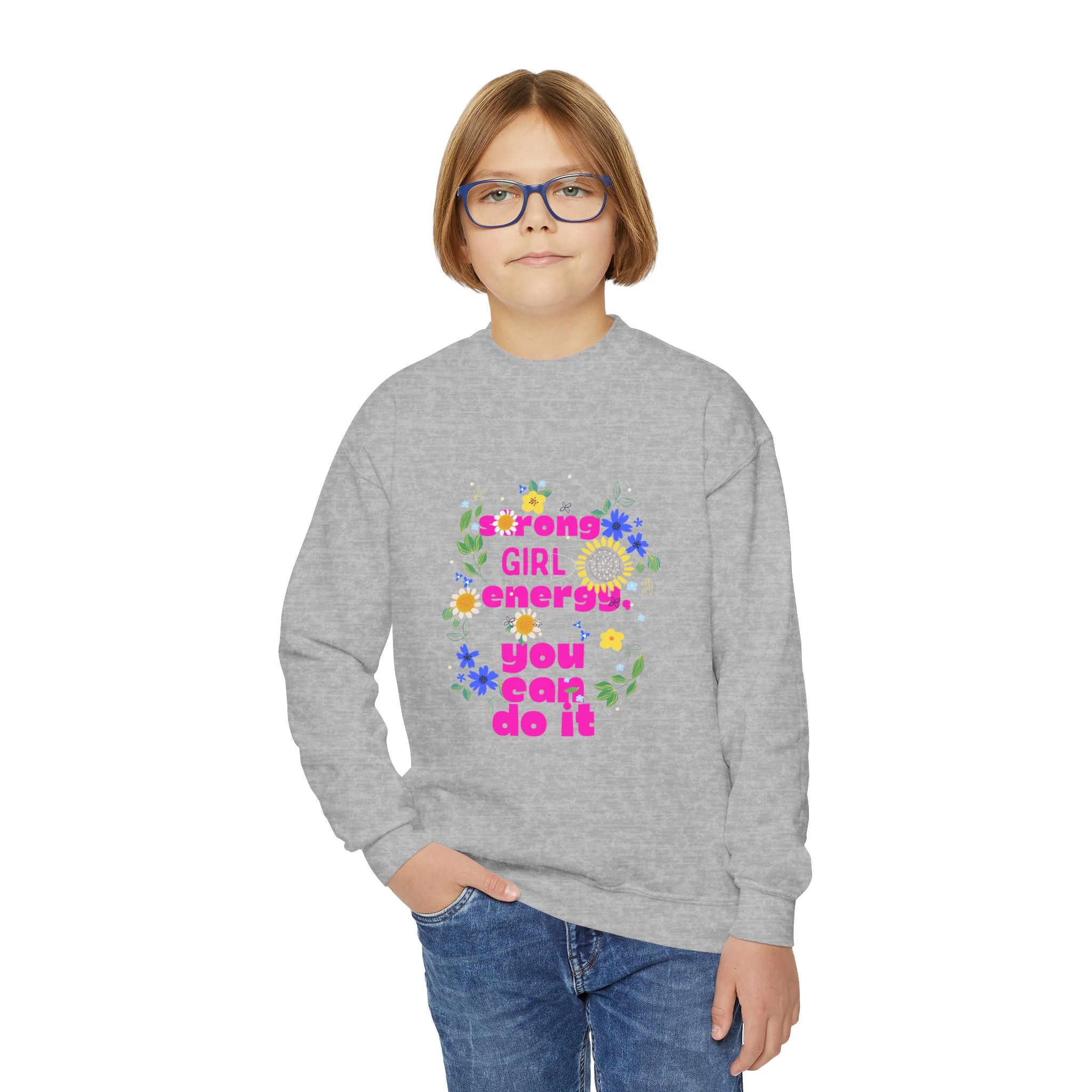 Strong Girl Energy Youth Crewneck Sweatshirt, Motivational Apparel for Girls, Cute Gift for Birthdays, Positive Vibes, Inspirational [...]