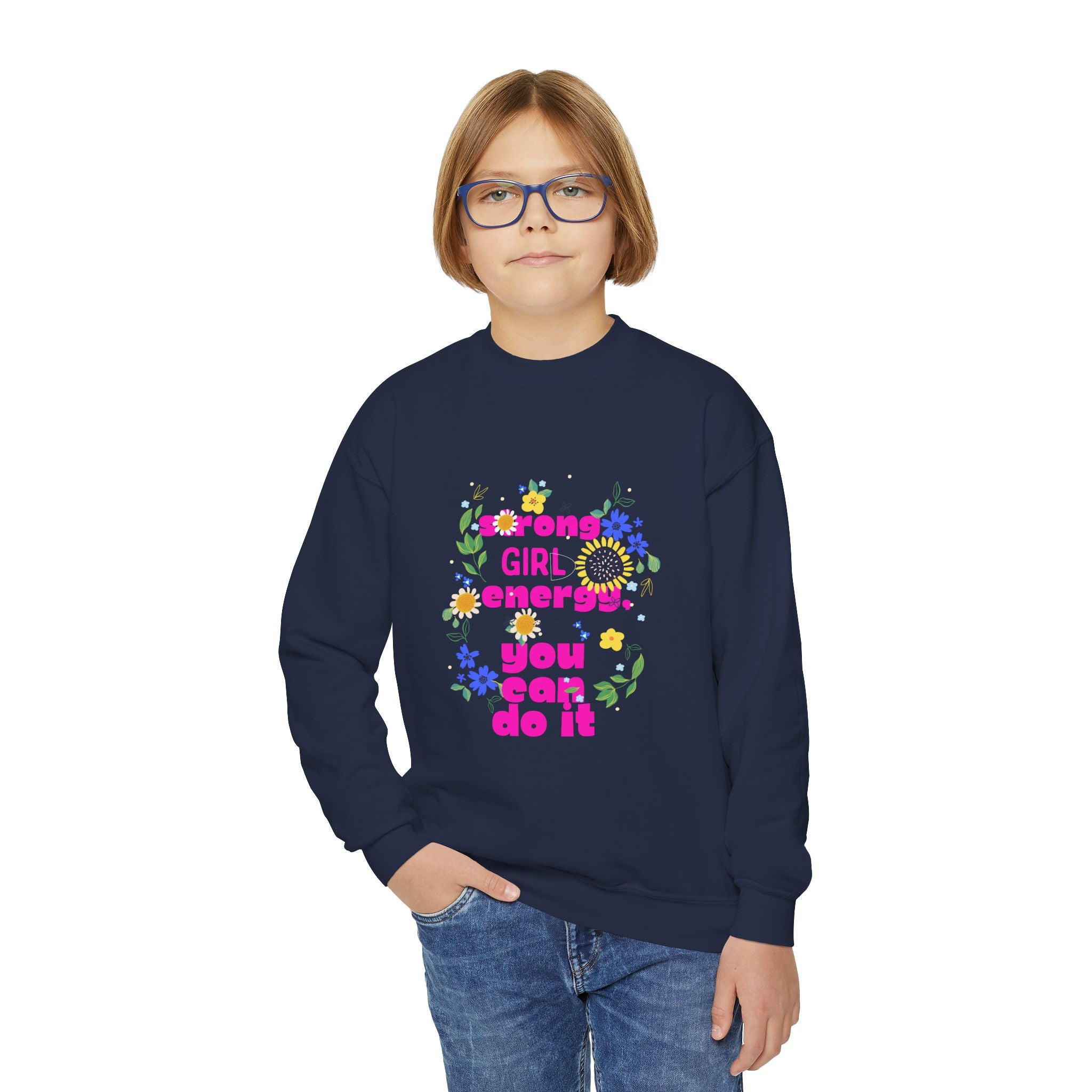 Strong Girl Energy Youth Crewneck Sweatshirt, Motivational Apparel for Girls, Cute Gift for Birthdays, Positive Vibes, Inspirational [...]