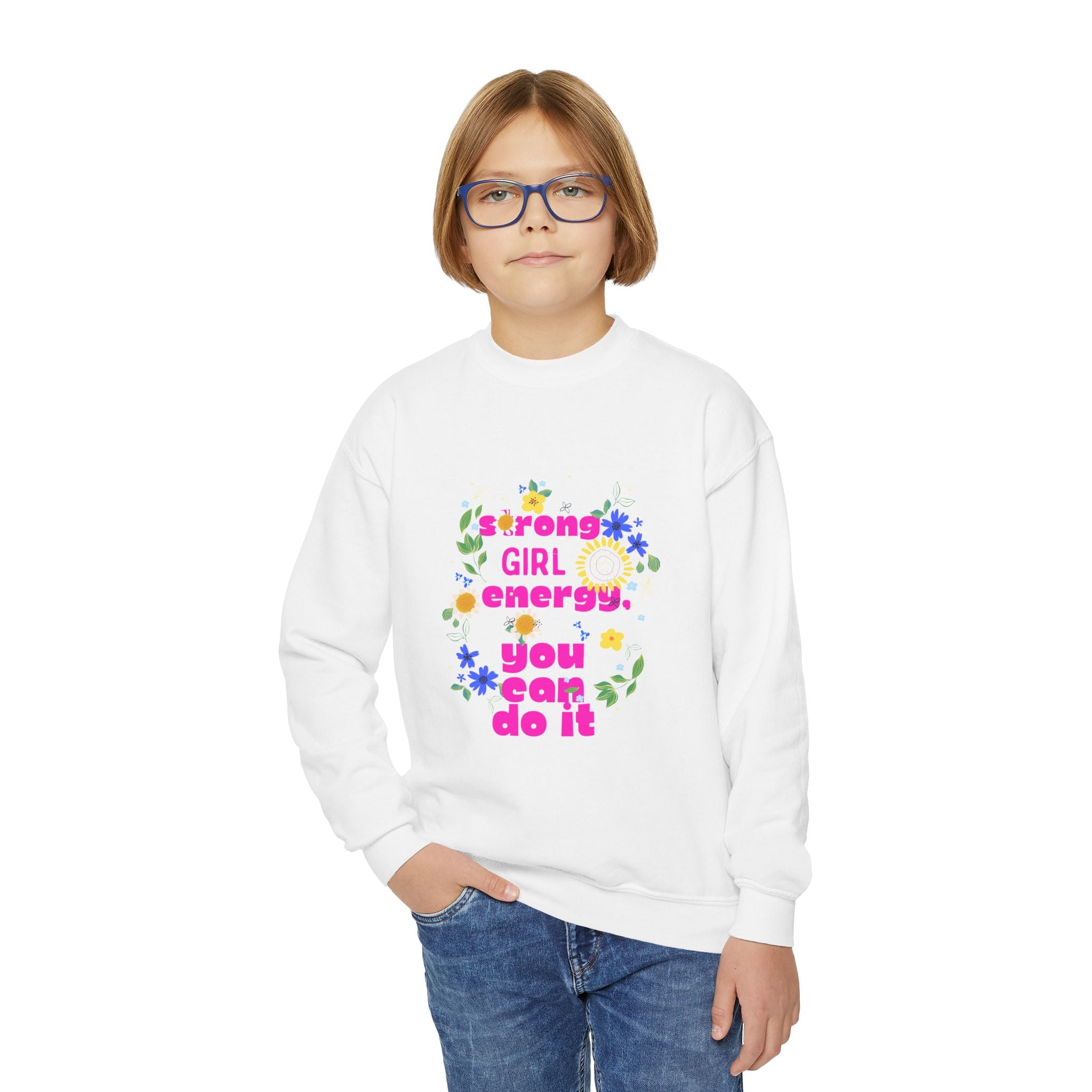Strong Girl Energy Youth Crewneck Sweatshirt, Motivational Apparel for Girls, Cute Gift for Birthdays, Positive Vibes, Inspirational [...]