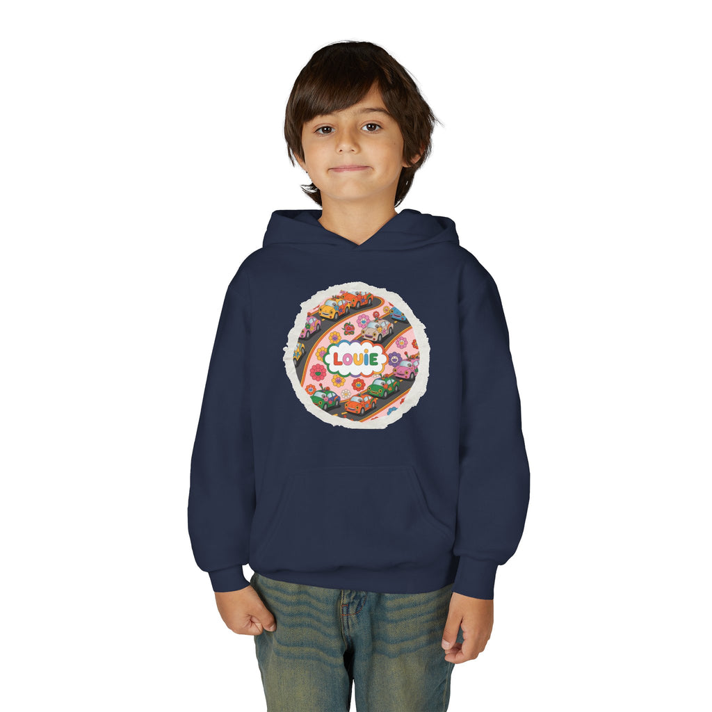 Youth Floral Customizable Hoodie, Cozy Sweatshirt for Boys and Girls, Perfect Gift for Kids, Louie, Teenage Birthdays, Celebrations, [...]