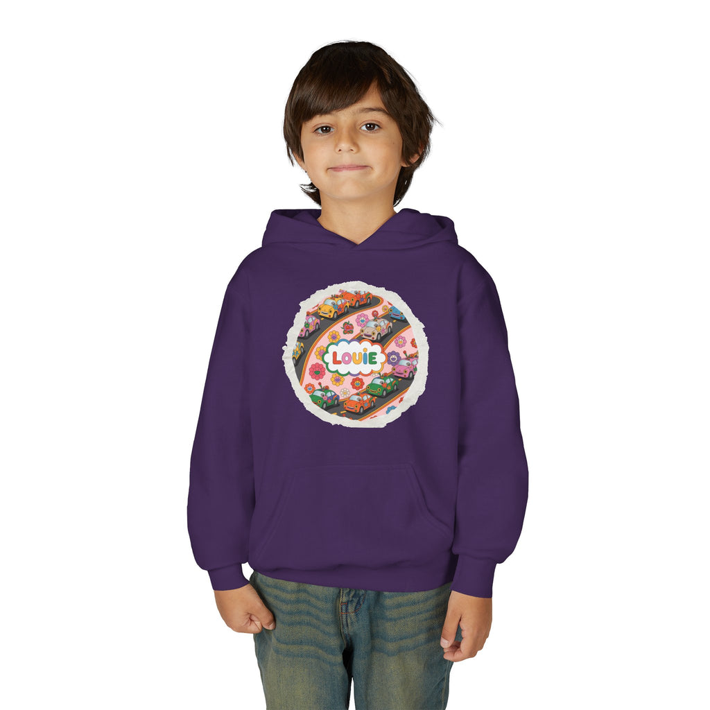 Youth Floral Customizable Hoodie, Cozy Sweatshirt for Boys and Girls, Perfect Gift for Kids, Louie, Teenage Birthdays, Celebrations, [...]