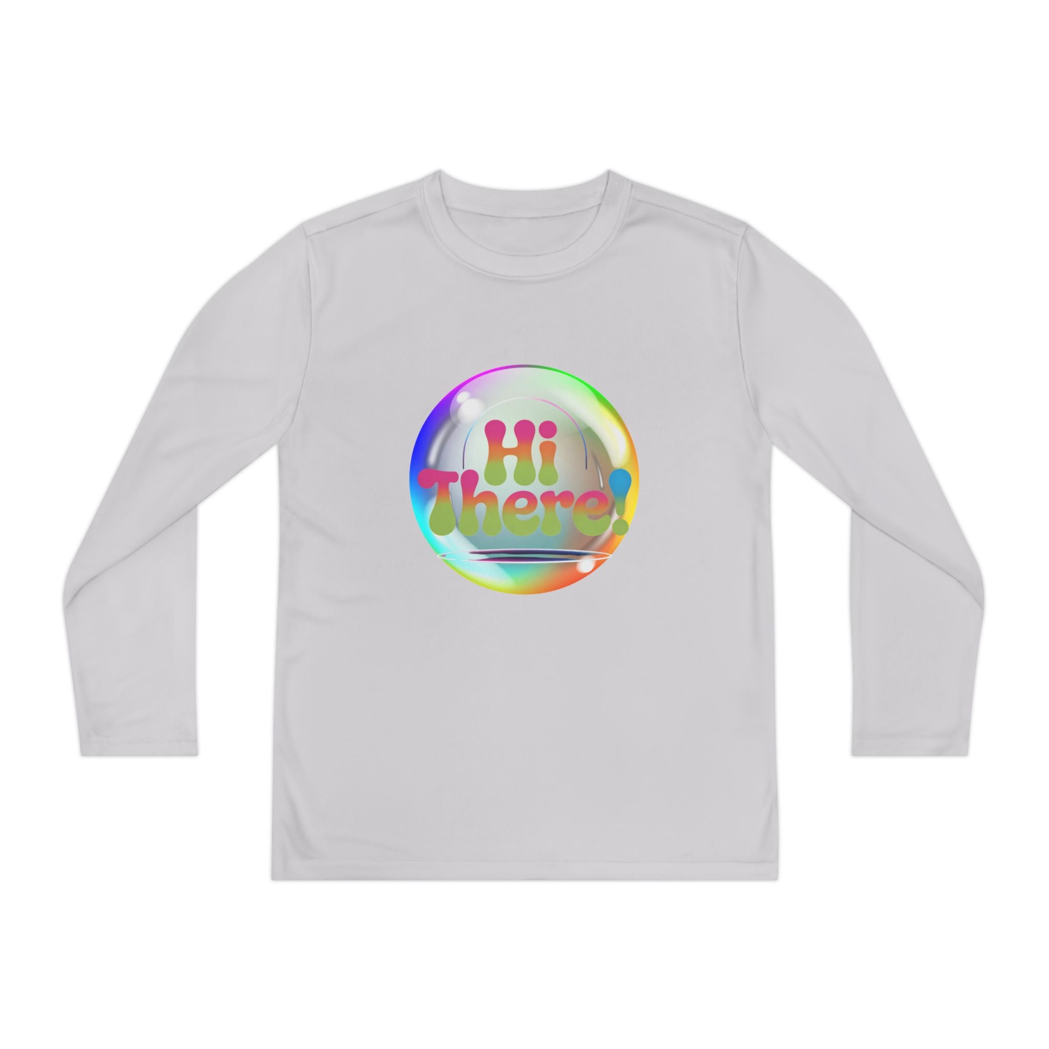 Colorful Youth Long Sleeve Tee, Fun Kids Tee, Rainbow Graphic Shirt, Casual Long Sleeve Top, Playful Apparel for Kids