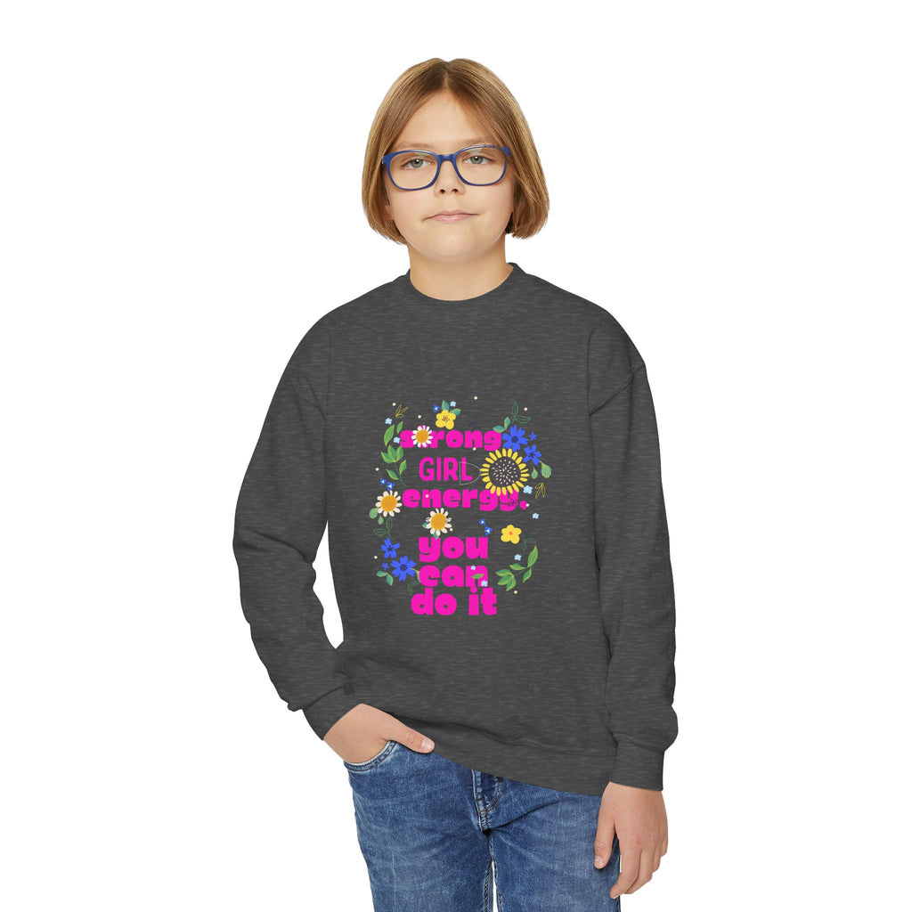 Strong Girl Energy Youth Crewneck Sweatshirt, Motivational Apparel for Girls, Cute Gift for Birthdays, Positive Vibes, Inspirational [...]