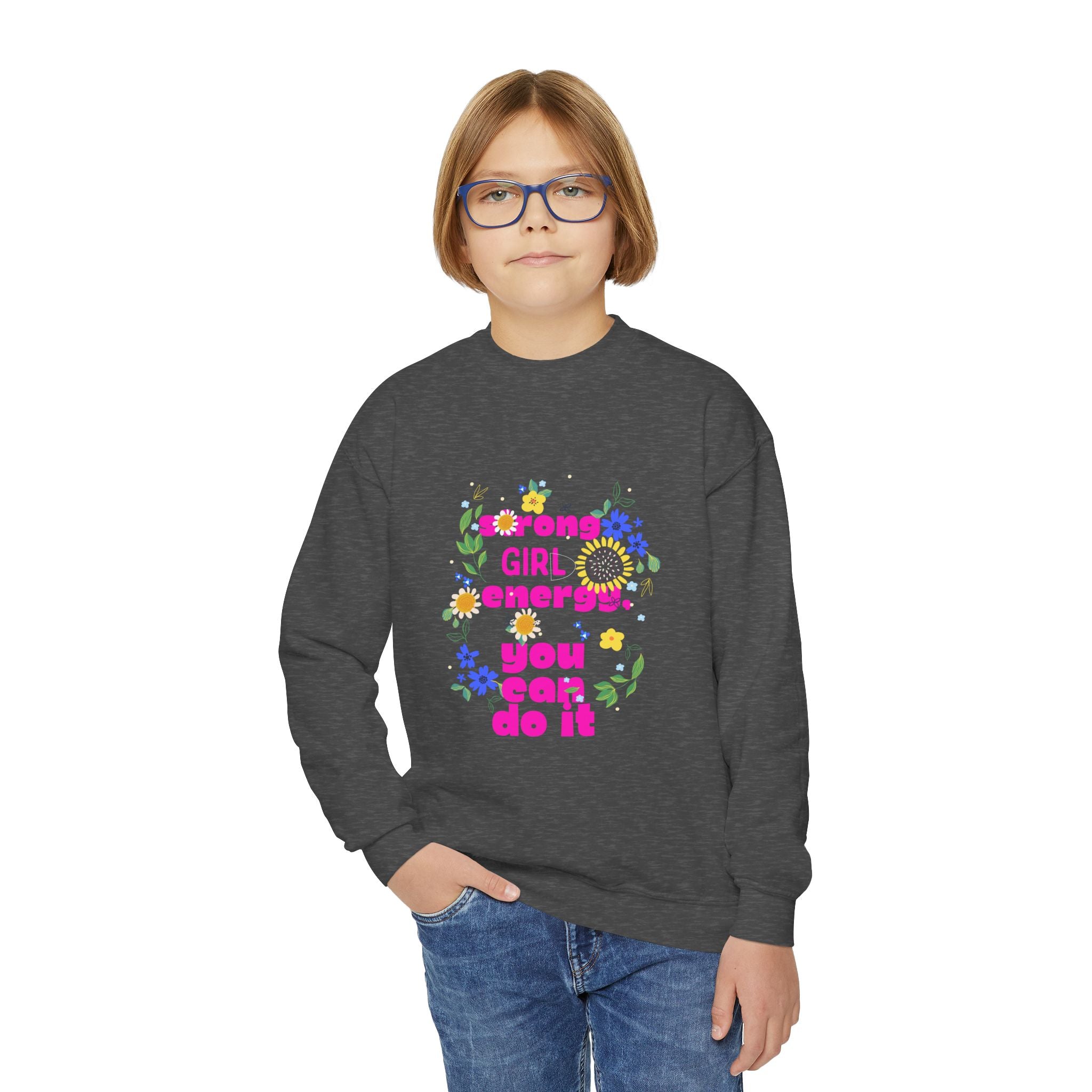 Strong Girl Energy Youth Crewneck Sweatshirt, Motivational Apparel for Girls, Cute Gift for Birthdays, Positive Vibes, Inspirational [...]