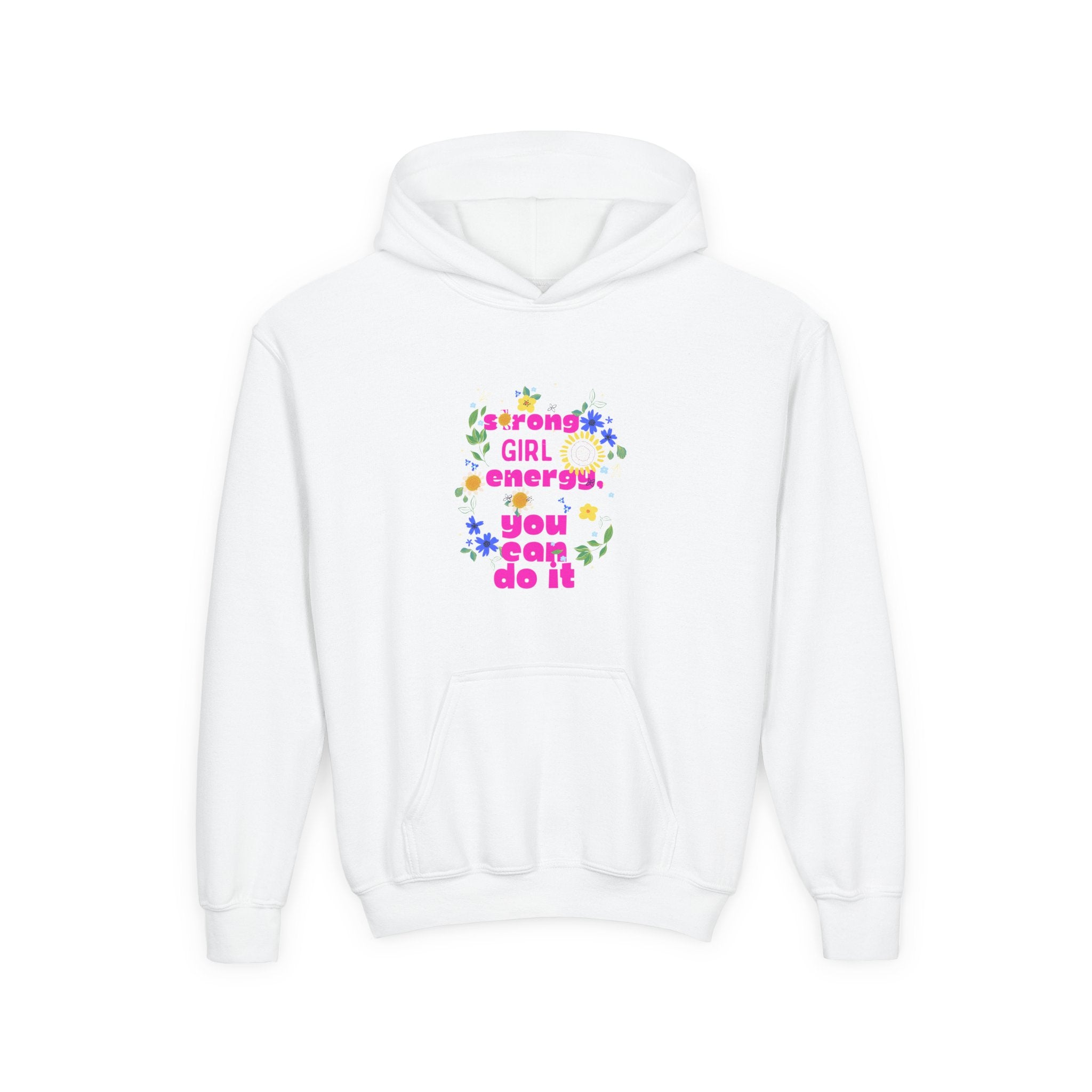 Empowering Youth Hooded Sweatshirt, Girl Power Hoodie, Inspirational Sweatshirt, Motivational Kids Hoodie, Comfortable Youth Apparel