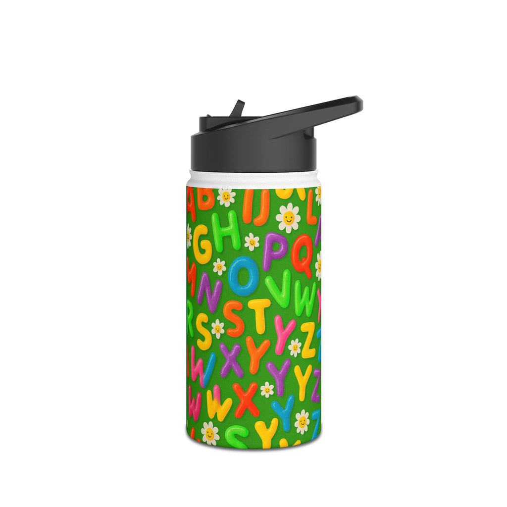 Colorful Alphabet Stainless Steel Water Bottle | Personalized Kids Hydration, Eco-Friendly Gift, Summer Drinkware, School Essential, [...]