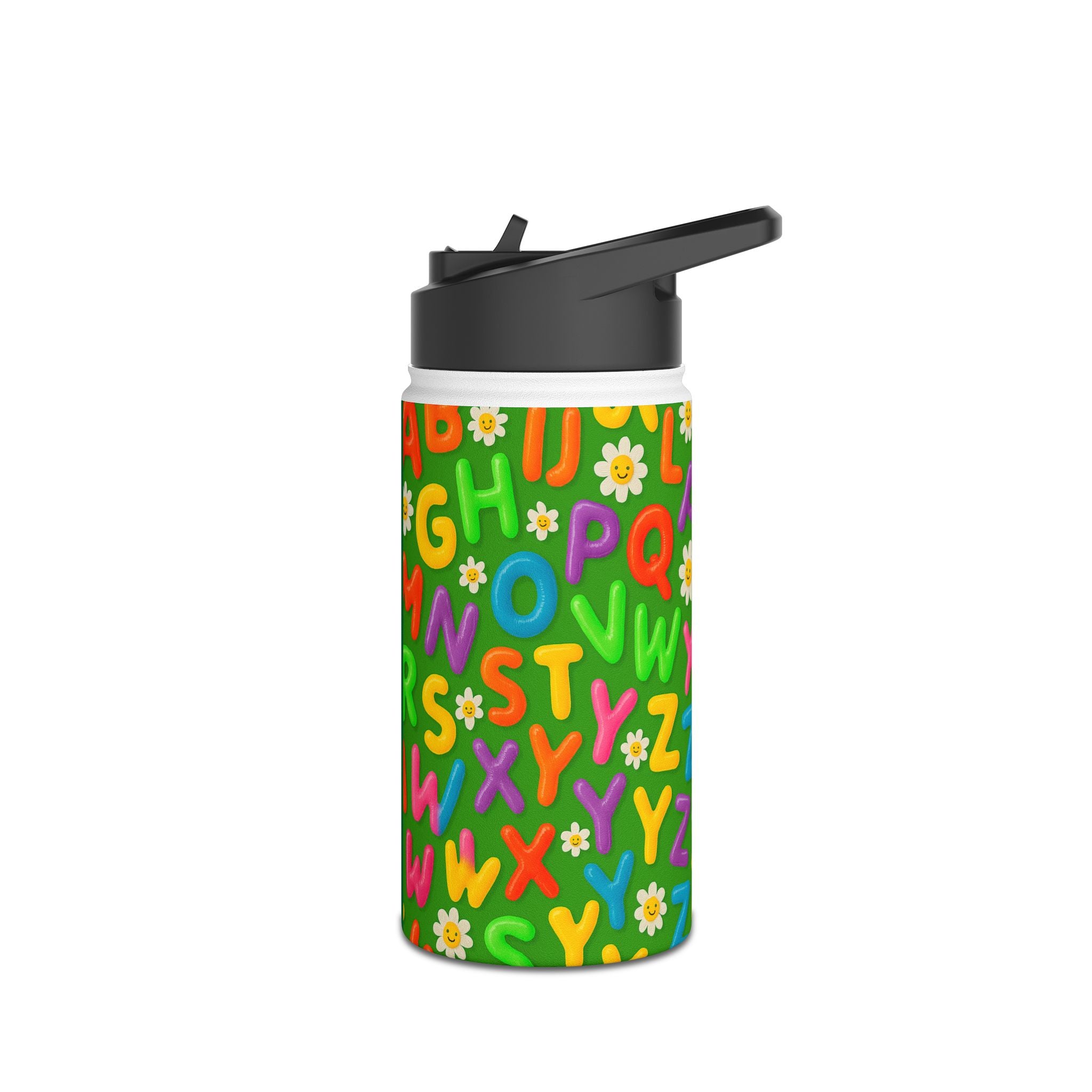Colorful Alphabet Stainless Steel Water Bottle | Personalized Kids Hydration, Eco-Friendly Gift, Summer Drinkware, School Essential, [...]