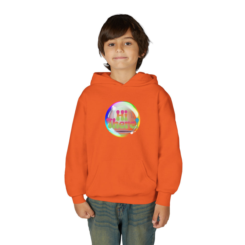 Colorful Youth Hoodie with 'Hi There!' Design