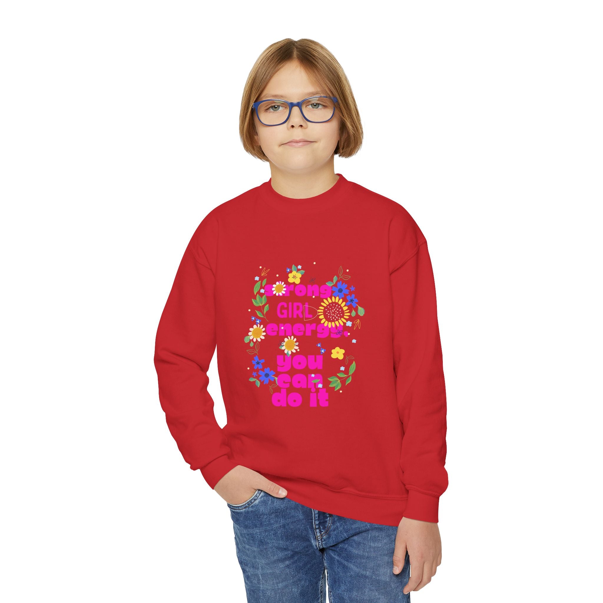 Strong Girl Energy Youth Crewneck Sweatshirt, Motivational Apparel for Girls, Cute Gift for Birthdays, Positive Vibes, Inspirational [...]